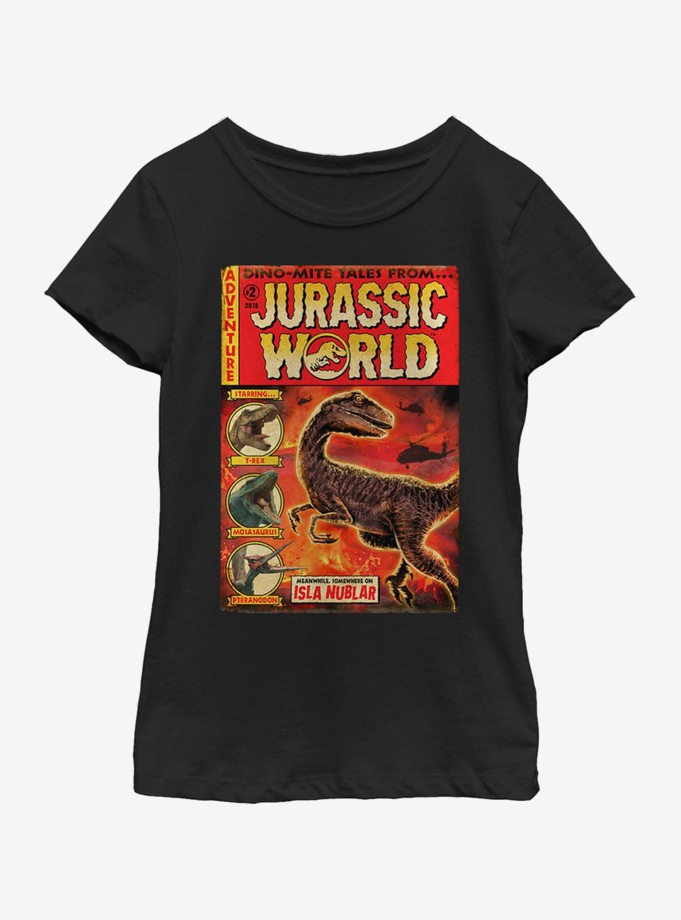 Jurassic Park Dino Mite Tales Youth Girls T-Shirt, BLACK, hi-res