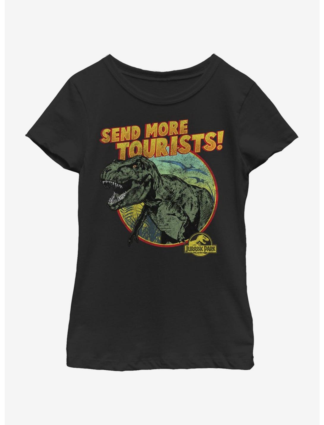 Jurassic Park Send Tourists Youth Girls T-Shirt, BLACK, hi-res