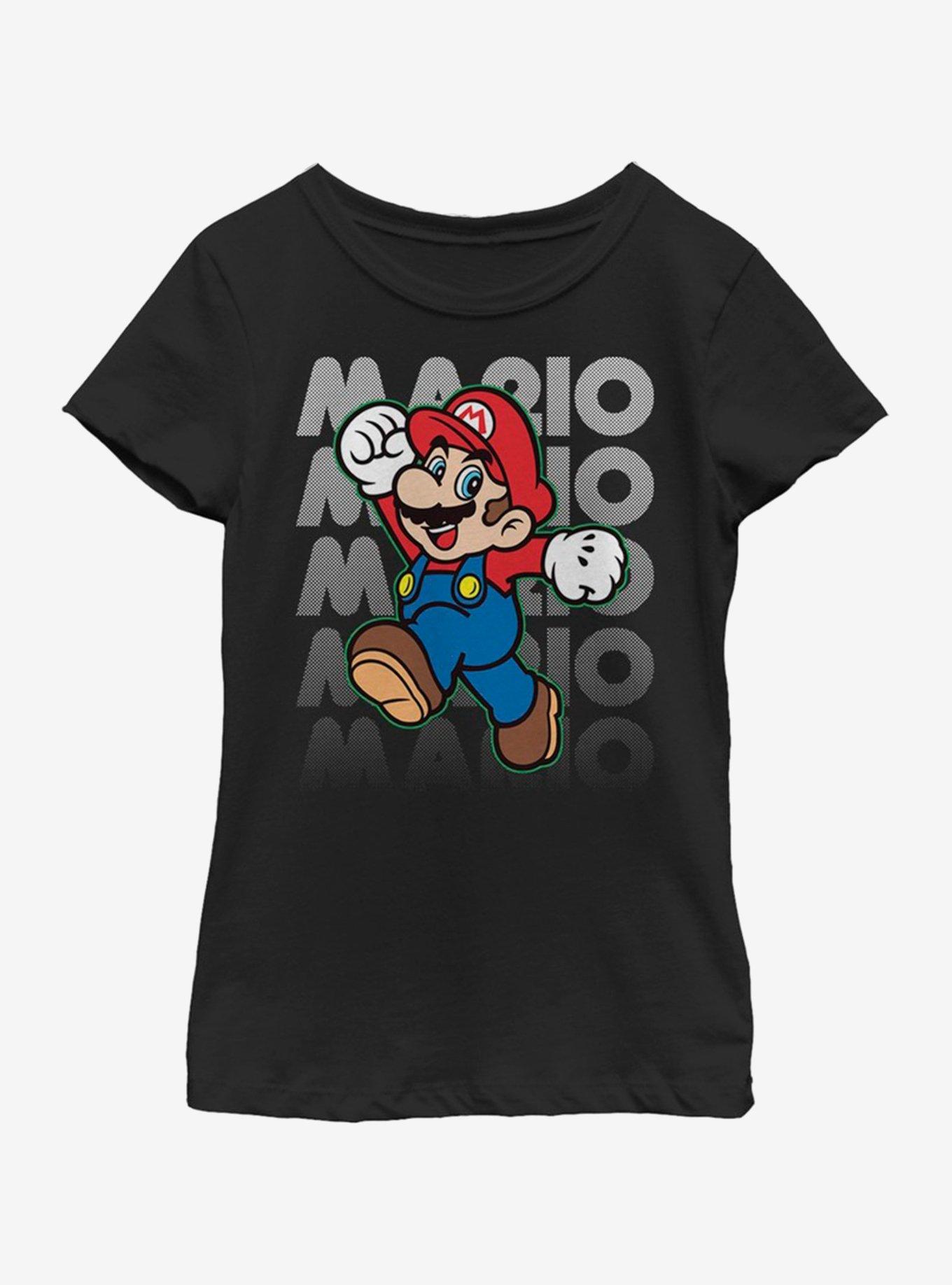 Nintendo Super Mario Mario Four Youth Girls T-Shirt, BLACK, hi-res