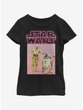 Star Wars Driod Neon Youth Girls T-Shirt, BLACK, hi-res