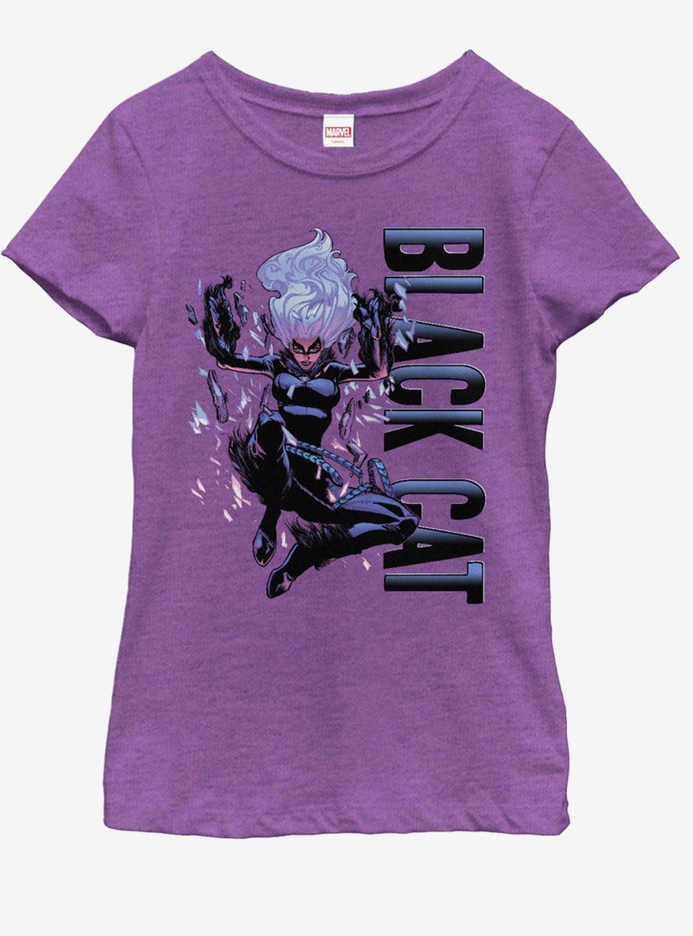 Marvel Black Cat Falls Youth Girls T-Shirt, PURPLE BERRY, hi-res