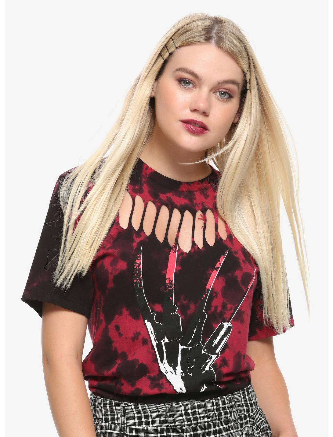A Nightmare On Elm Street Freddy Slashed Girls T-Shirt, BLACK, hi-res