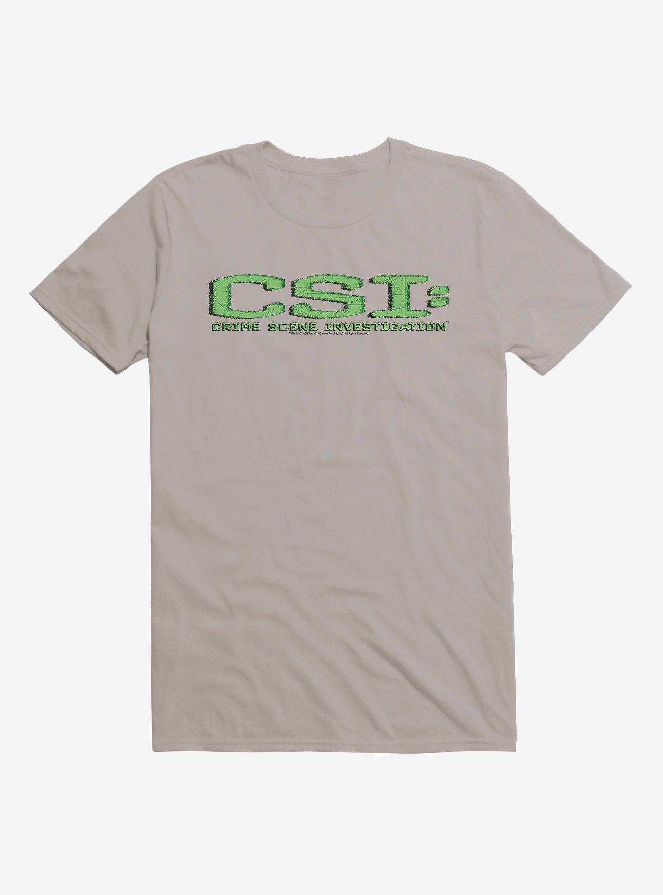 CSI: Crime Scene Investigation Green Logo T-Shirt, LIGHT GREY, hi-res