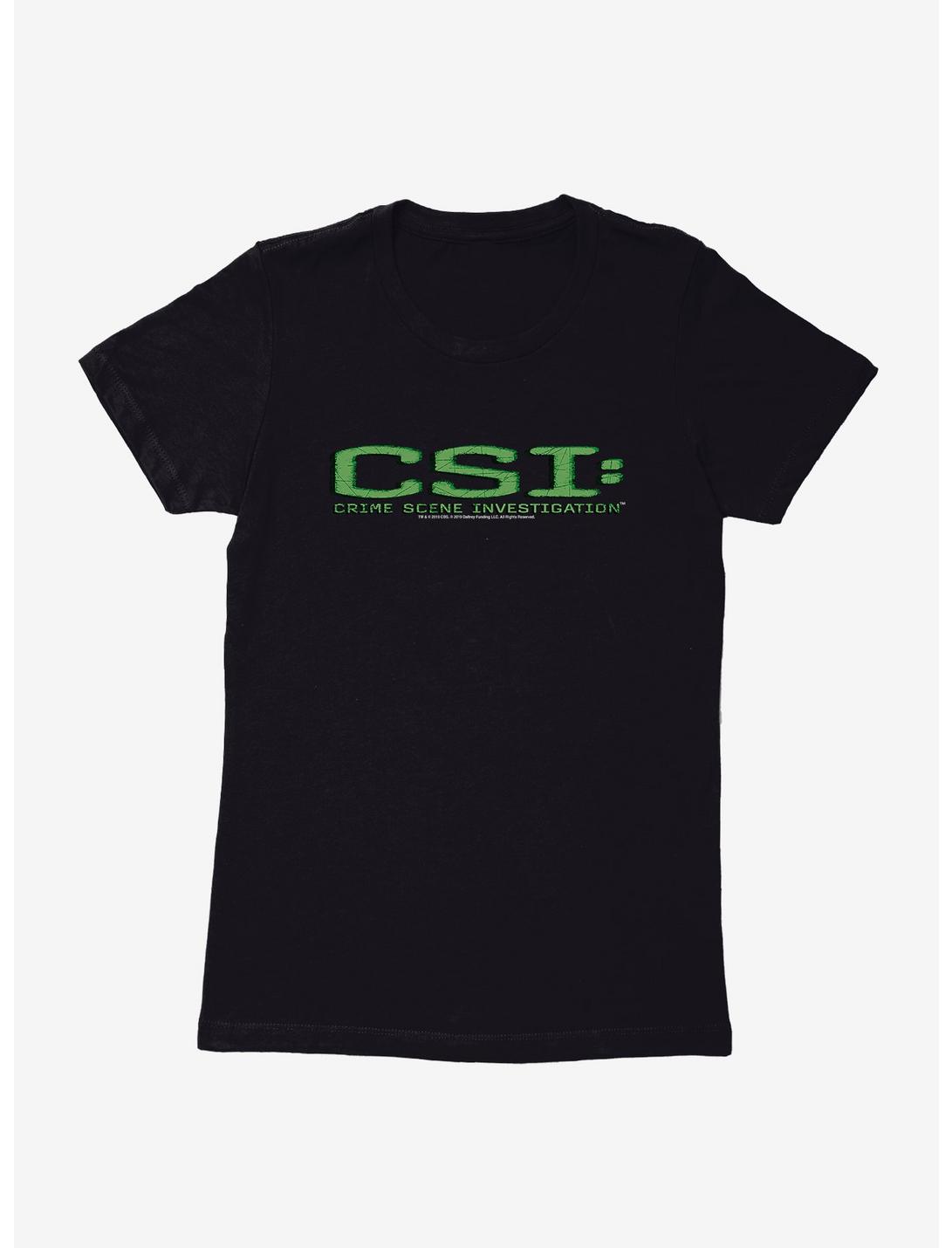 CSI: Crime Scene Investigation Green Logo Womens T-Shirt, BLACK, hi-res