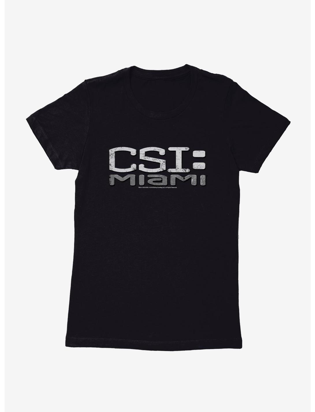 CSI: Miami Grayscale Logo Womens T-Shirt, BLACK, hi-res