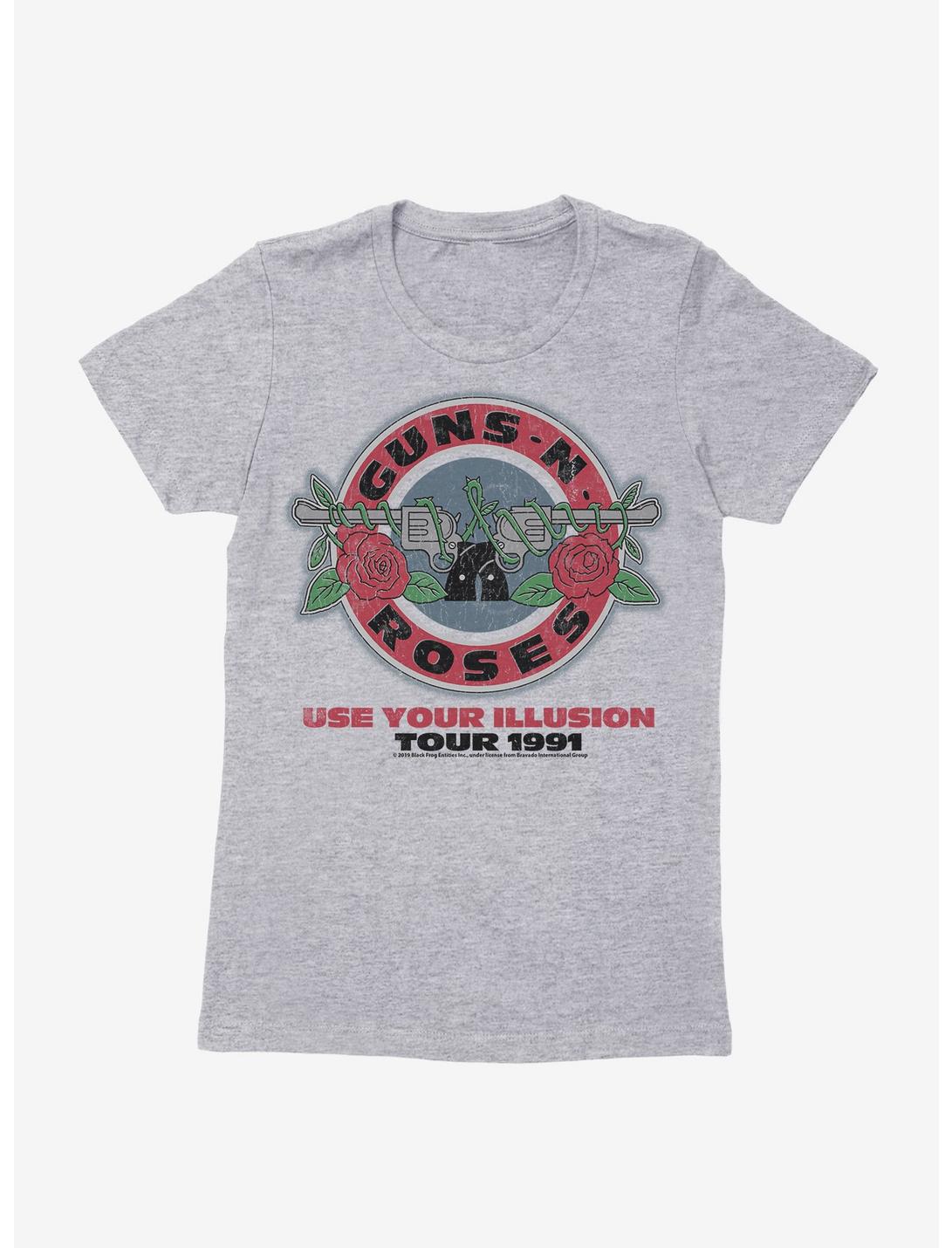 Guns N' Roses Use Your Illusion Tour 1991 Womens T-Shirt, HEATHER GREY, hi-res