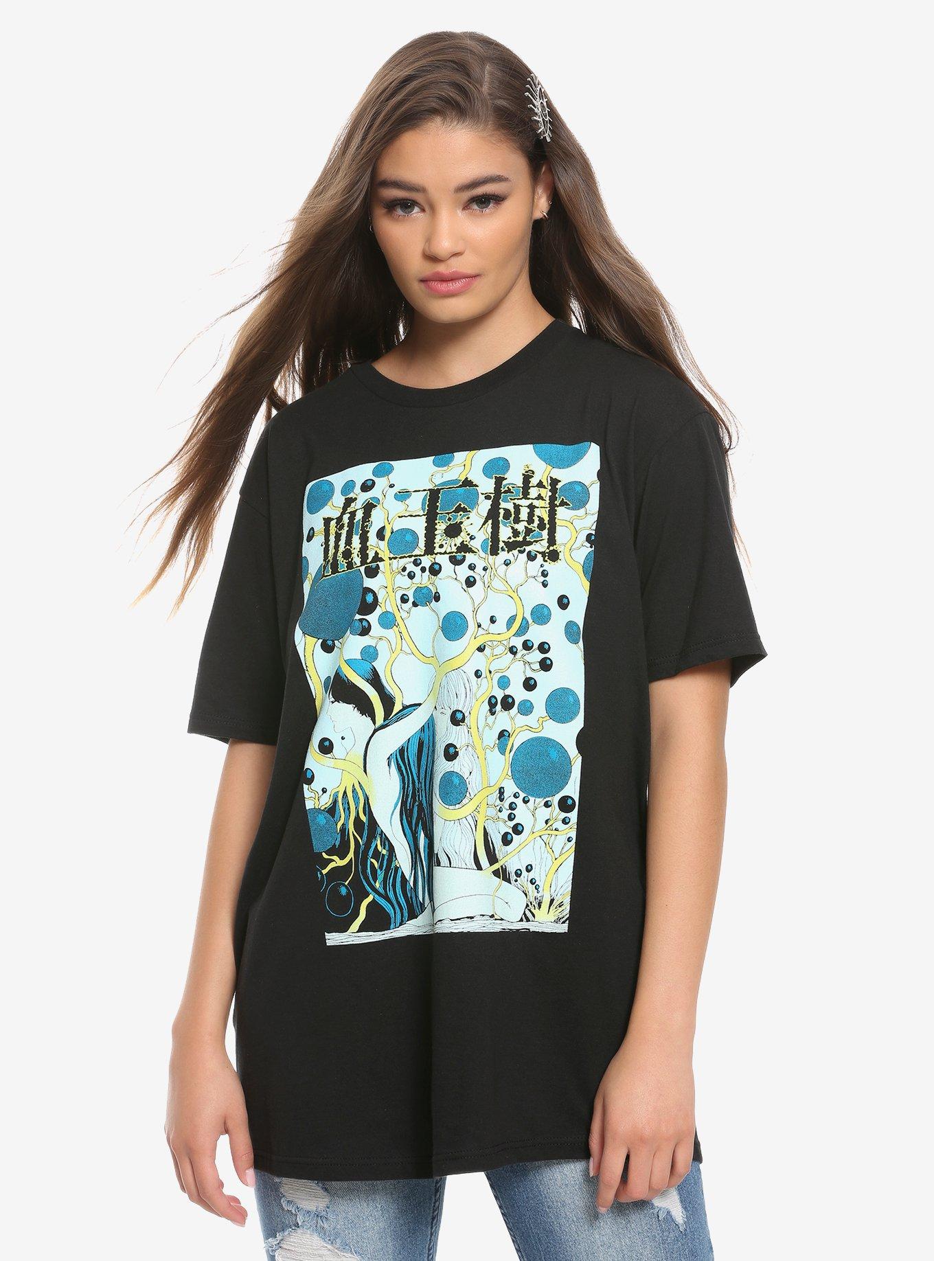 Junji Ito Blood-Bubble Bushes Girls T-Shirt, MULTI, hi-res