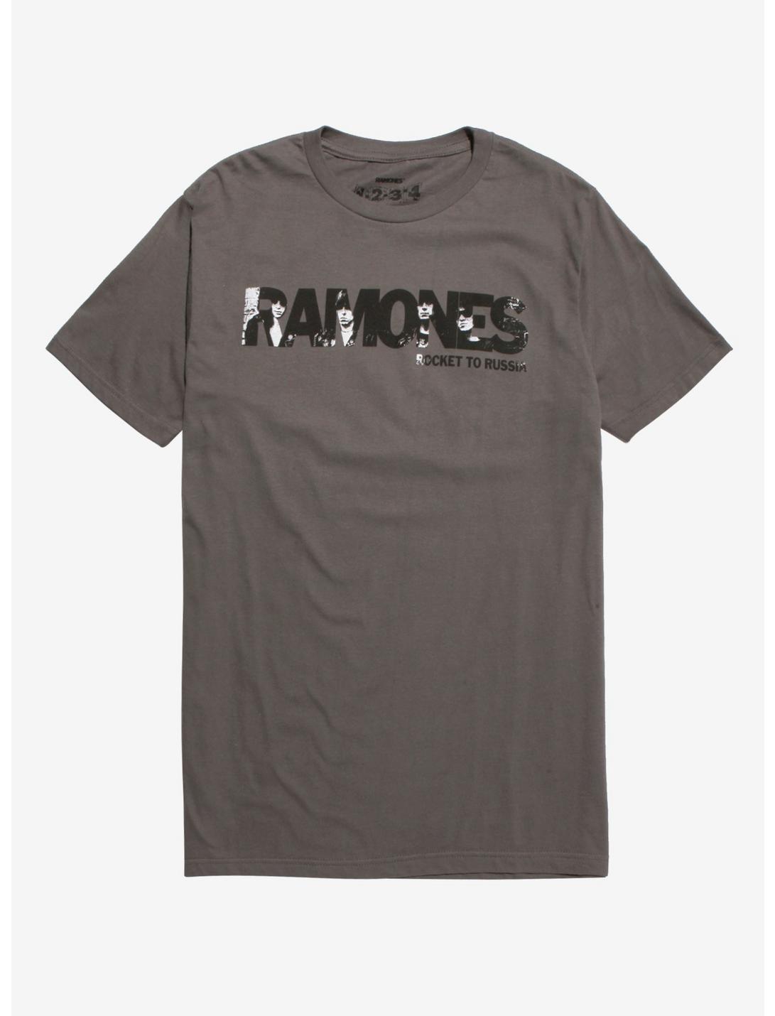 Ramones Rocket To Russia Tracklist T-Shirt, GREY, hi-res