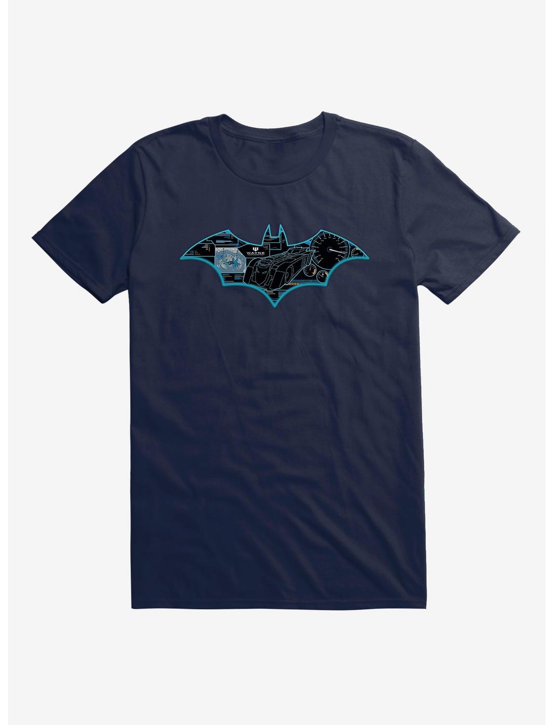 DC Comics Batman Batmobile Controls Midnight Navy T-Shirt, MIDNIGHT NAVY, hi-res