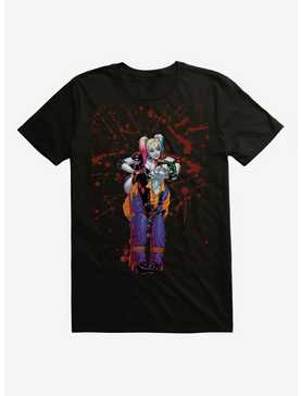 DC Comics Batman Harley Quinn The Joker Splatter Black T-Shirt, , hi-res
