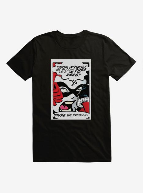 DC Comics Batman Harley Quinn Crying Black T-Shirt | BoxLunch