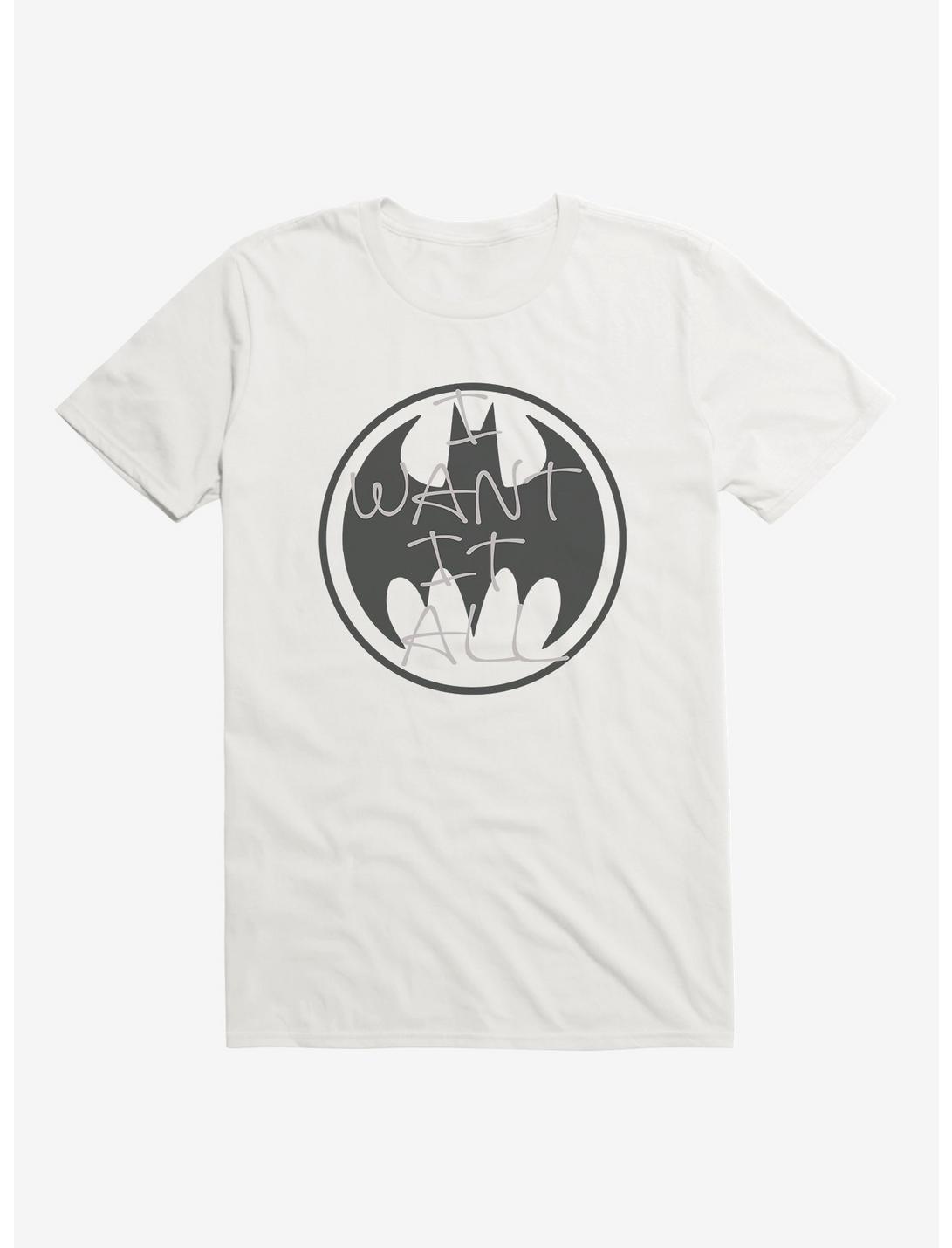 DC Comics Batman I Want It All White T-Shirt, WHITE, hi-res