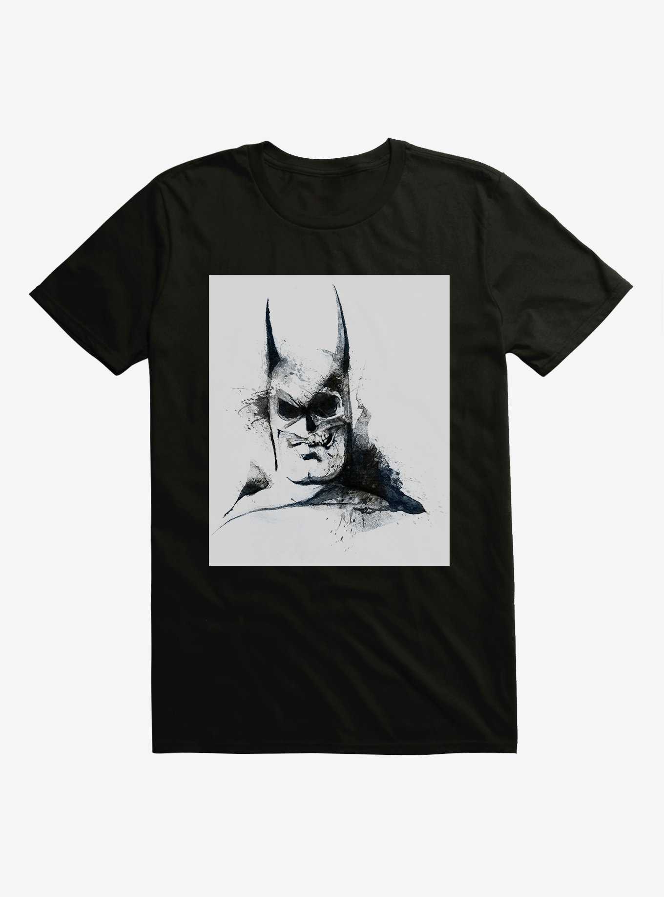 DC Comics Batman Skull Watercolor Black T-Shirt, , hi-res