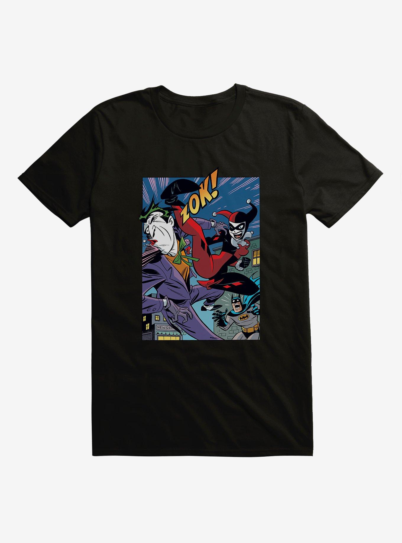 DC Comics Batman The Joker Harley Quinn Kick Black T-Shirt, , hi-res