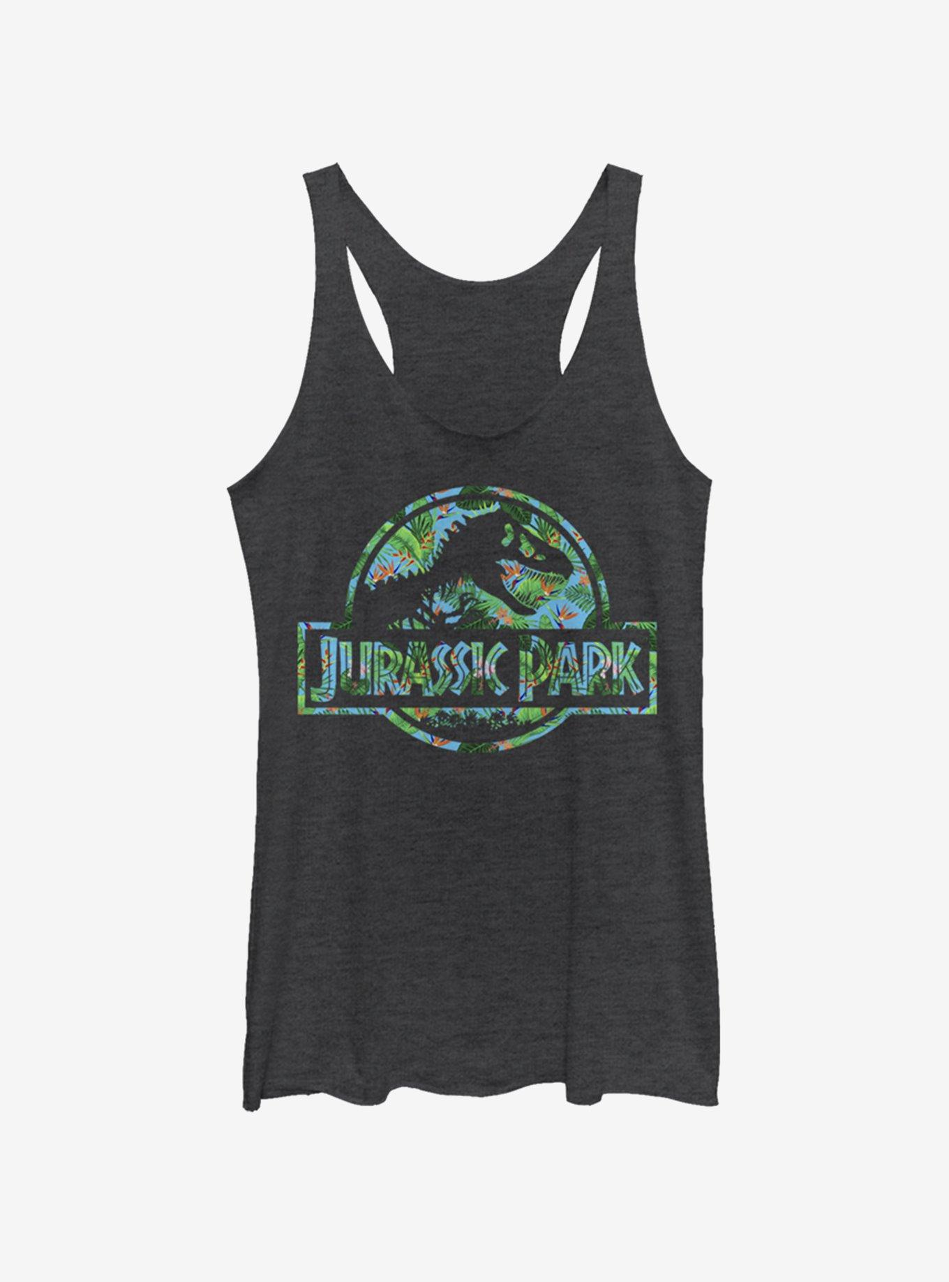 Jurassic Park Floral Logo Womens Tank Top, , hi-res