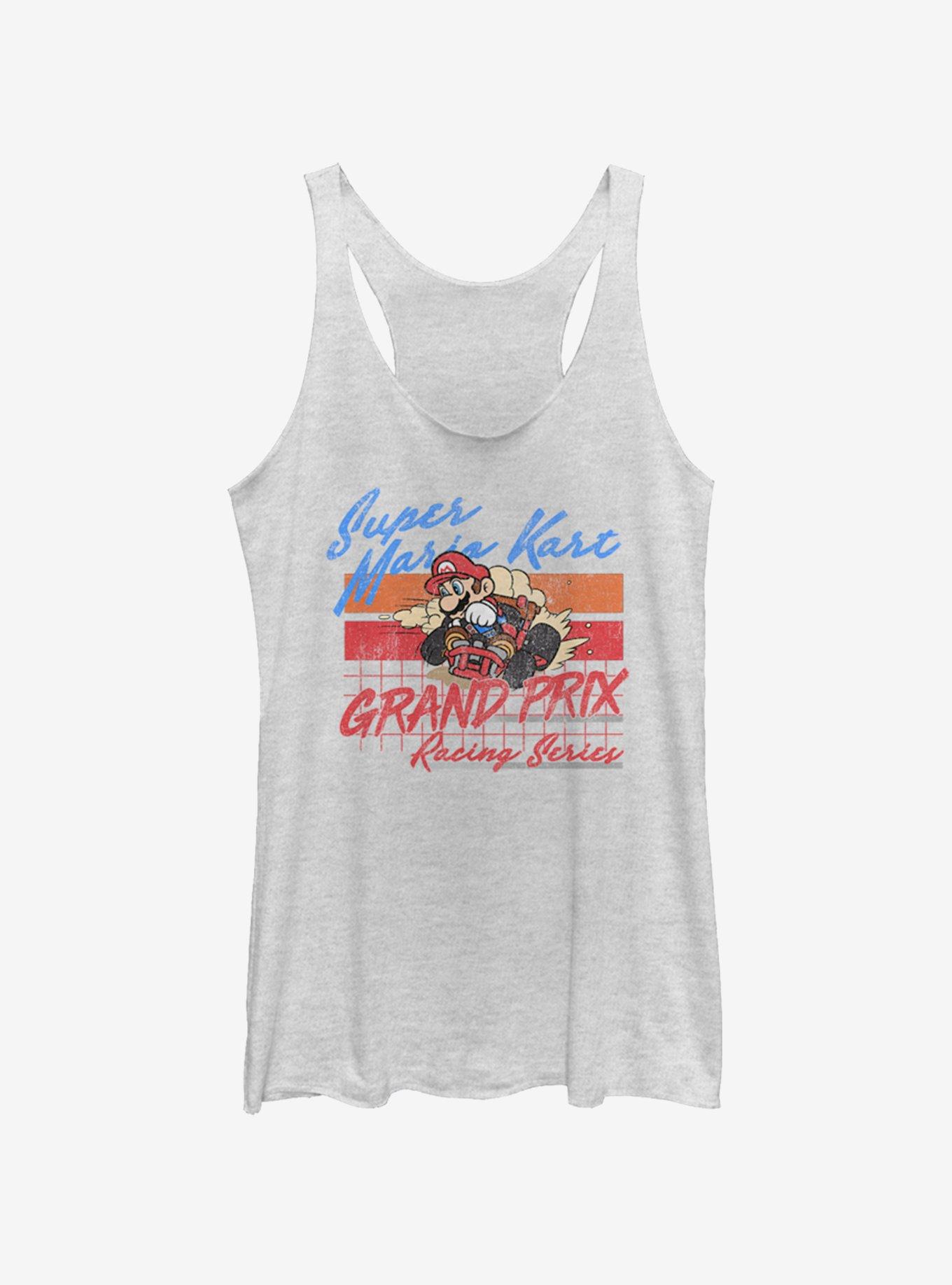 Nintendo Final Lap Womens Tank Top, WHITE HTR, hi-res
