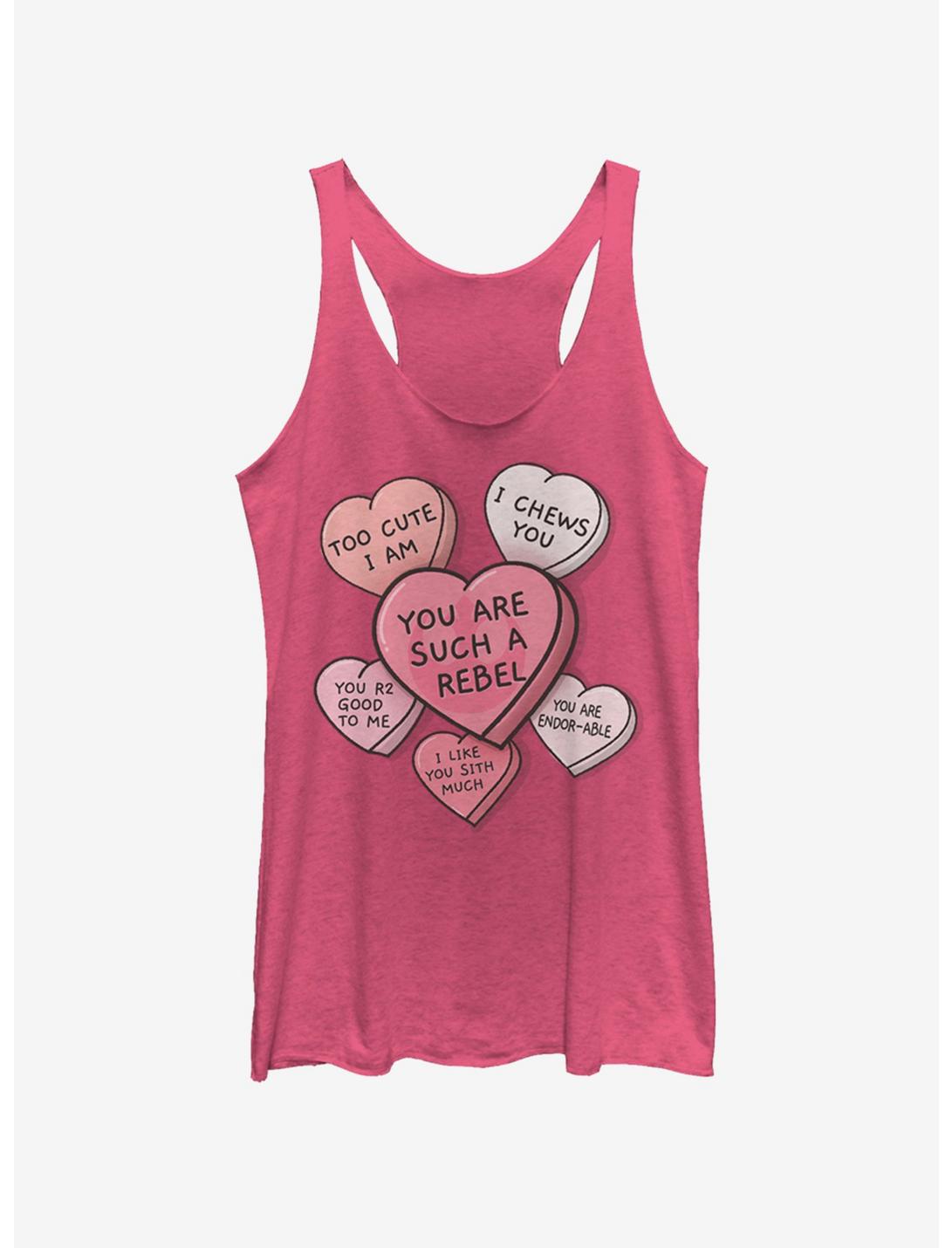 Star Wars Candy Hearts Womens Tank Top, PINK HTR, hi-res