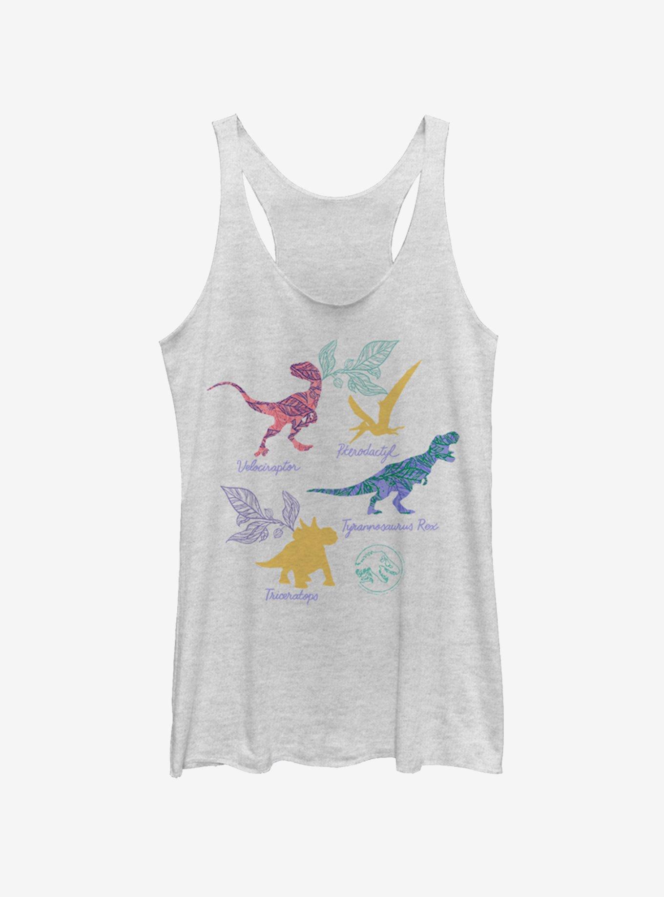 Jurassic Park Dino List Womens Tank Top WHITE BoxLunch