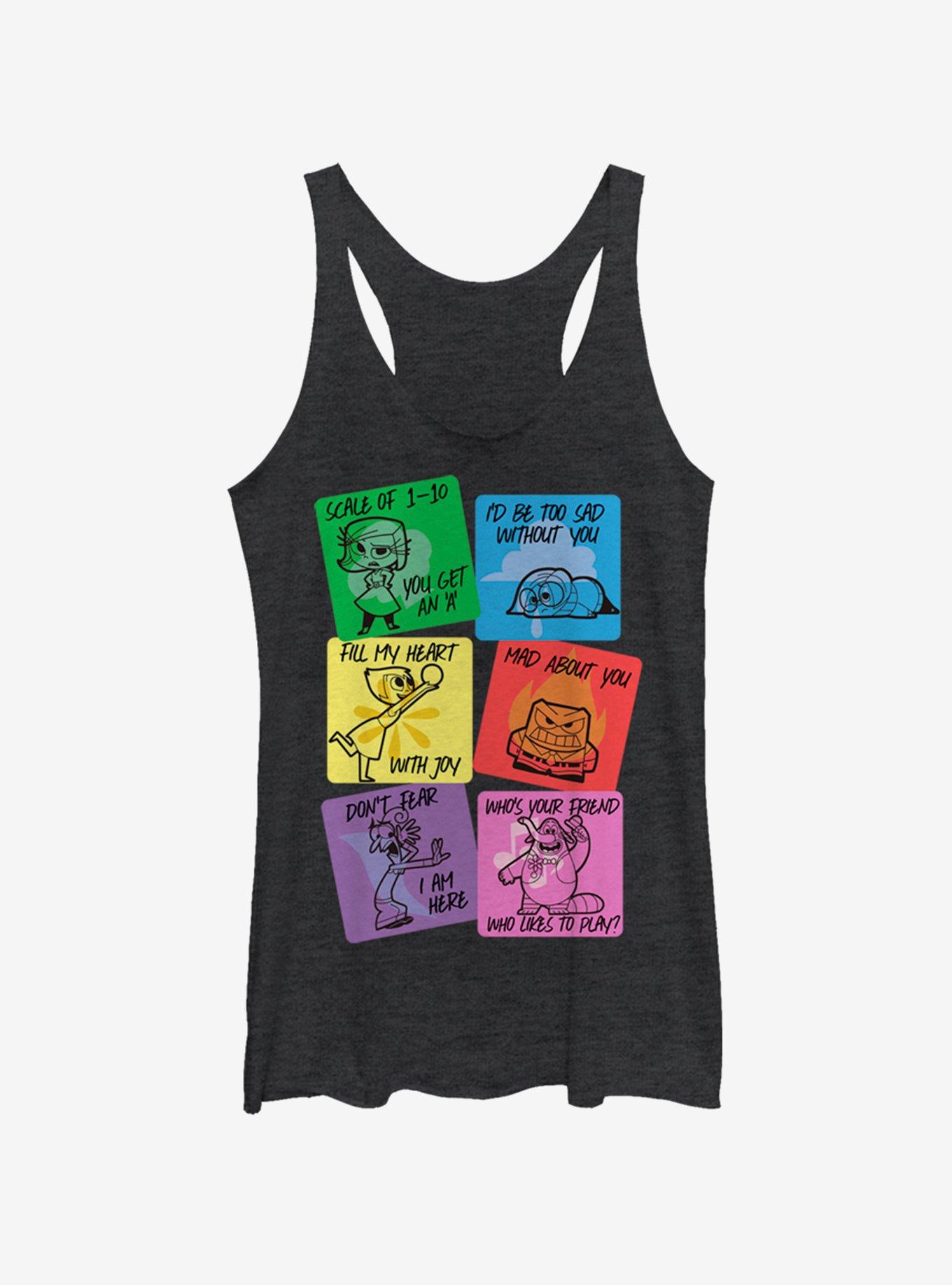 Disney Pixar Inside Out Vday Cards Womens Tank Top, BLK HTR, hi-res