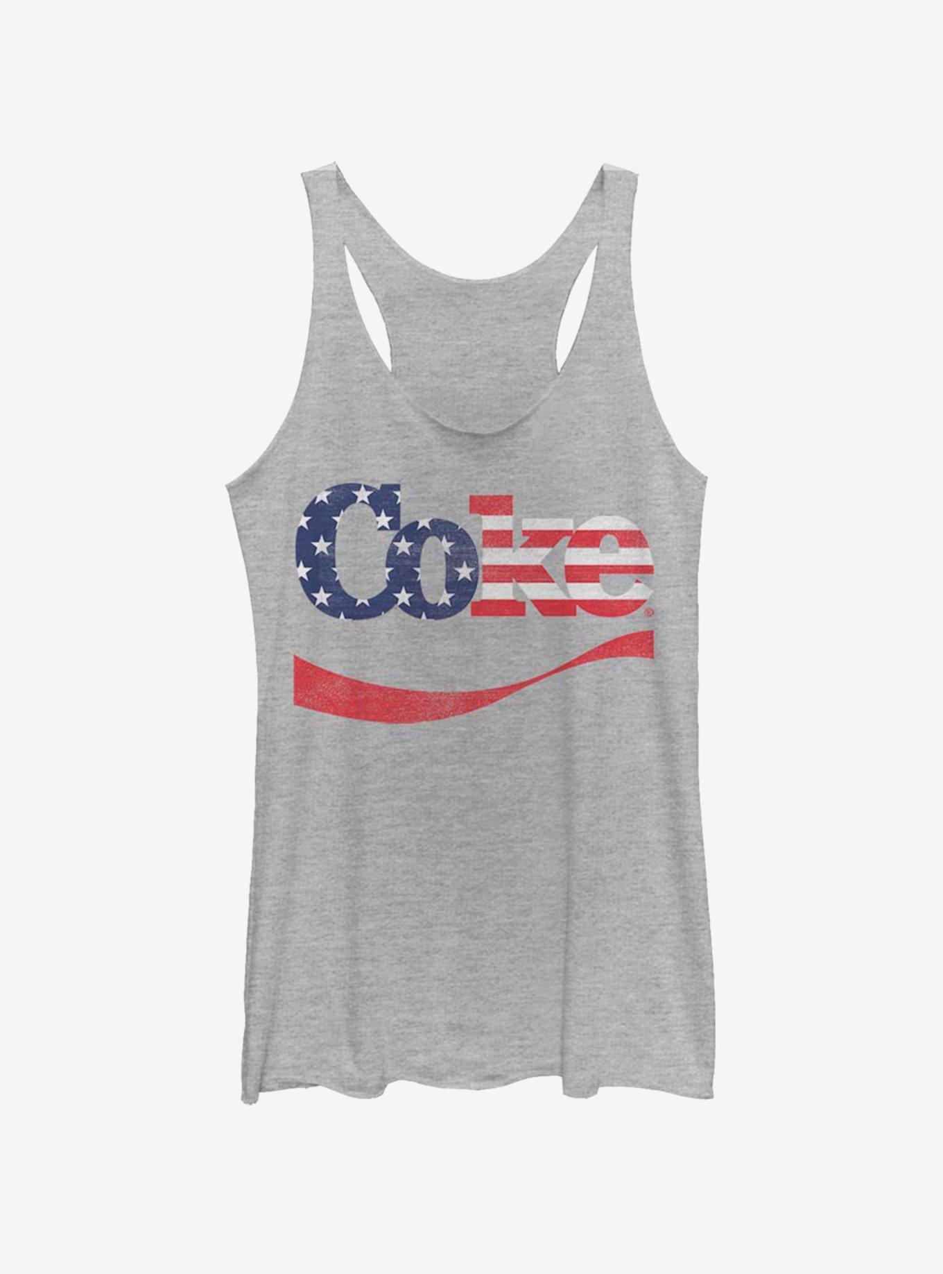 Coke Spangled Coke Womens Tank Top, GRAY HTR, hi-res