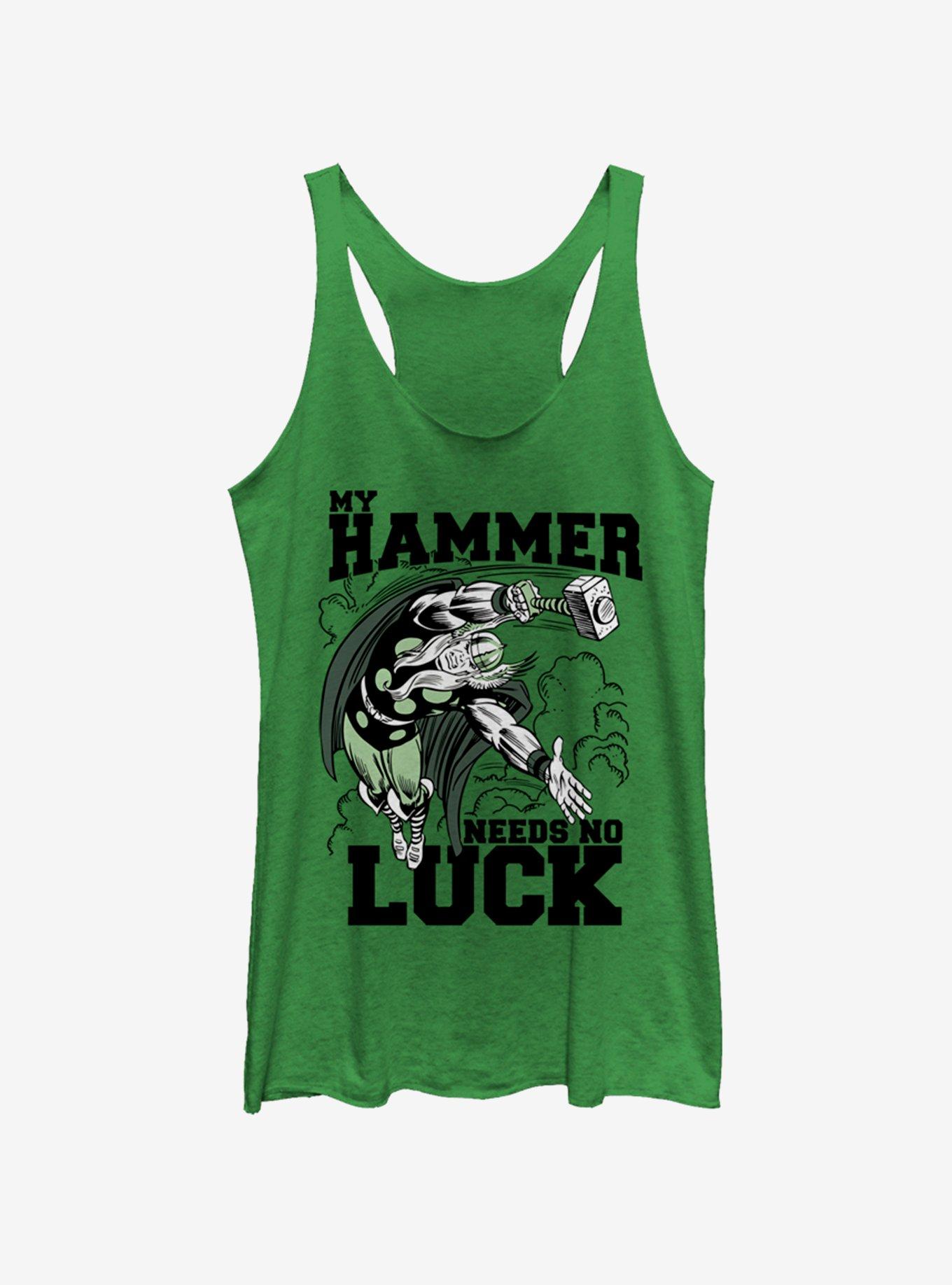 Marvel Hammer Luck Womens Tank Top, ENVY, hi-res