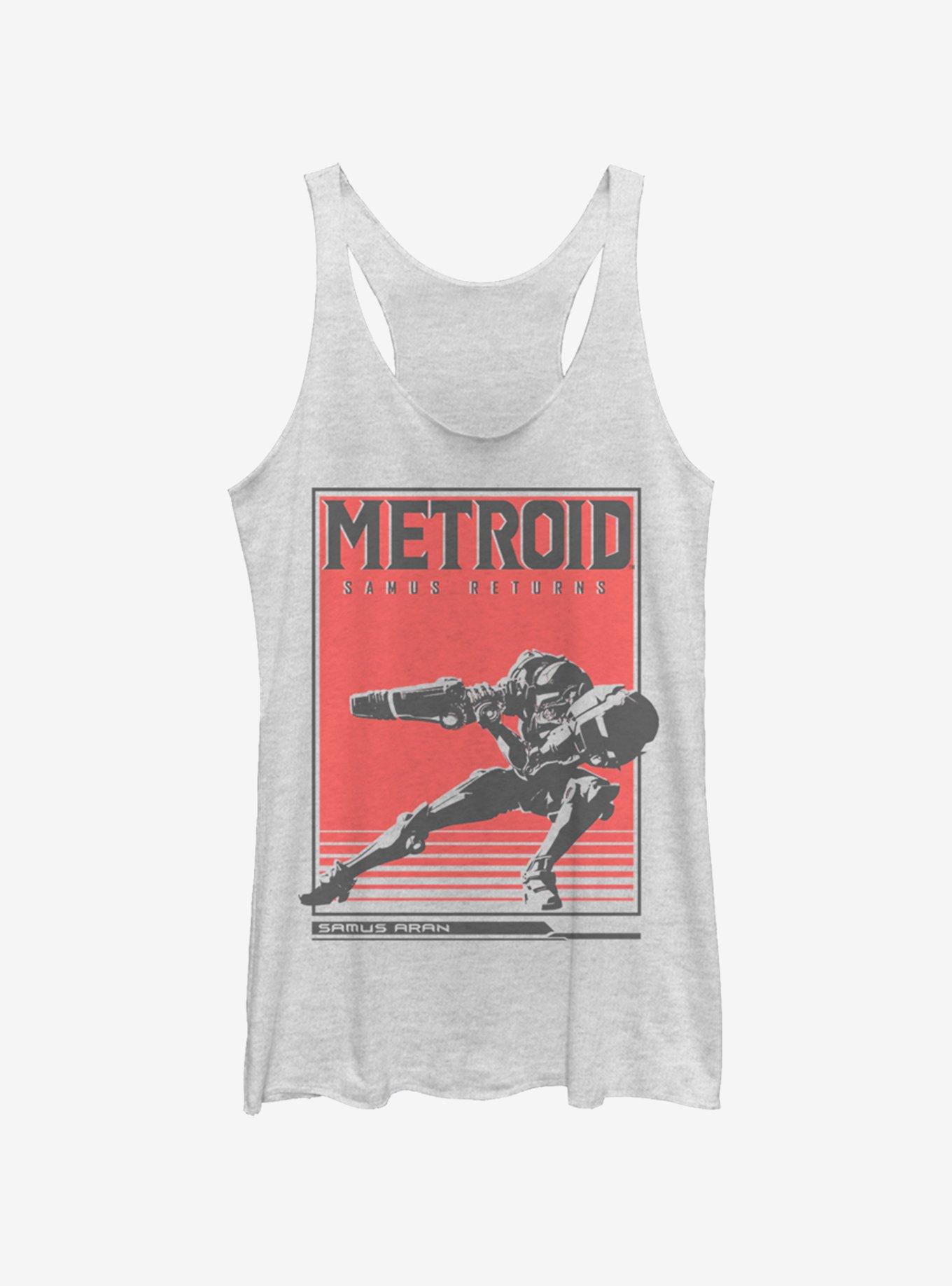 Nintendo Samus Solid Womens Tank Top, WHITE HTR, hi-res