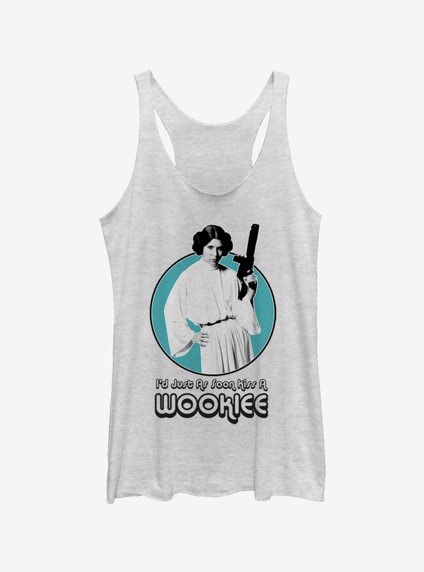Star Wars Kissing Wookiees Womens Tank Top, WHITE HTR, hi-res view 1