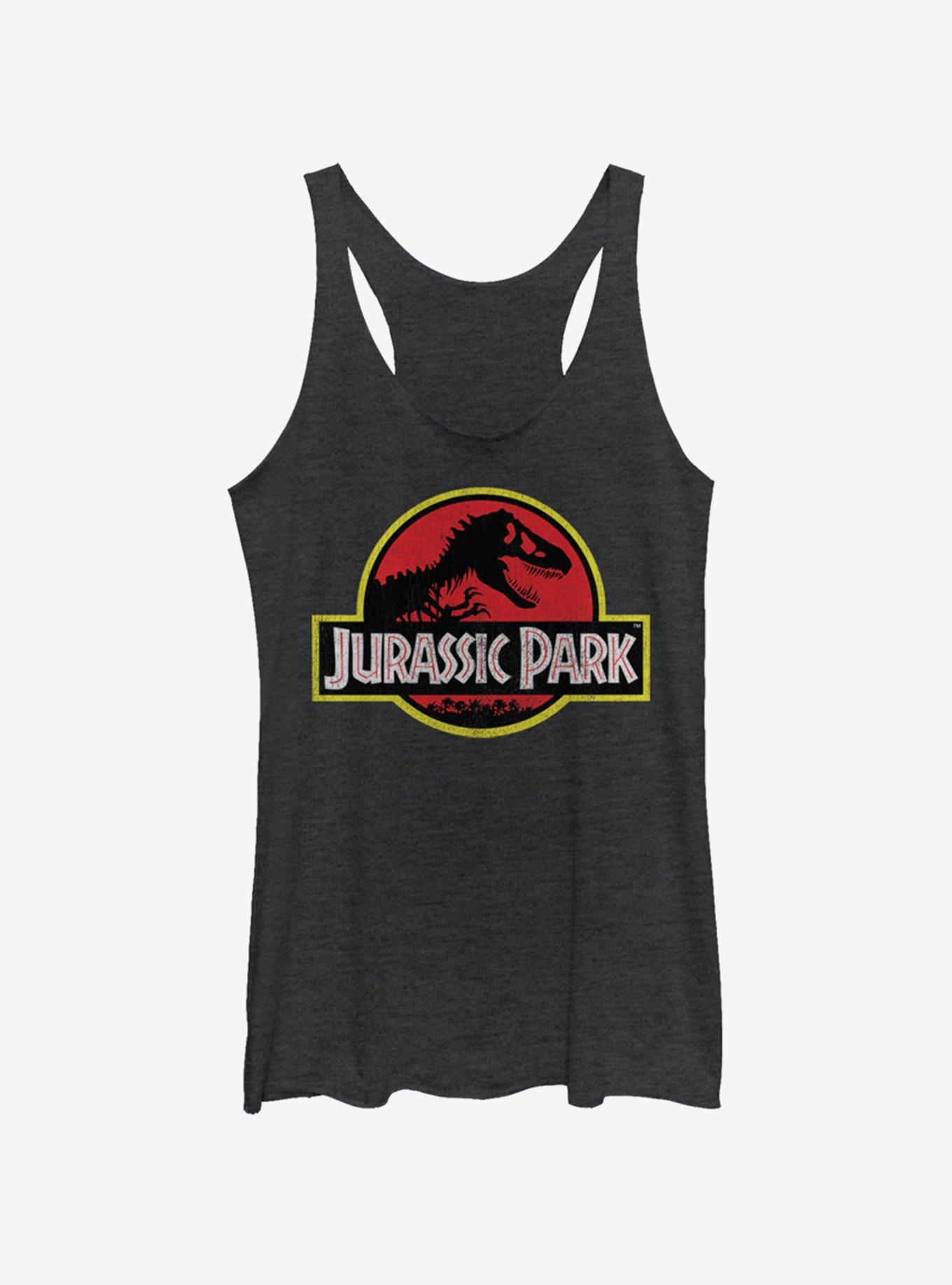 Jurassic Park J Logo Womens Tank Top, BLK HTR, hi-res