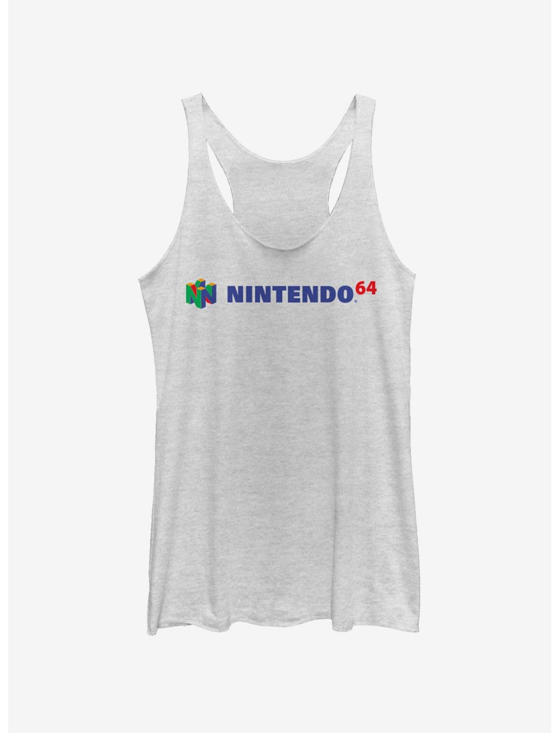 Nintendo Full N64 Logo Womens Tank Top, WHITE HTR, hi-res