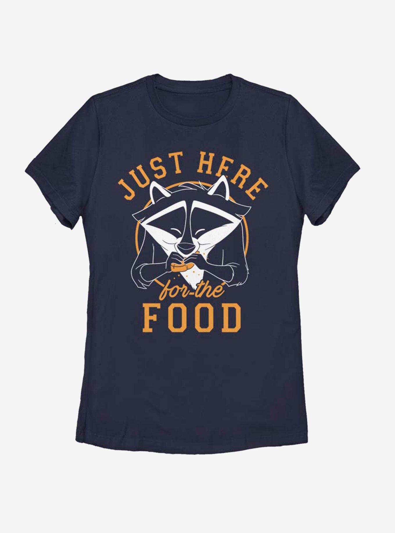 Disney Pocahontas Meeko Here For Food Womens T-Shirt, NAVY, hi-res