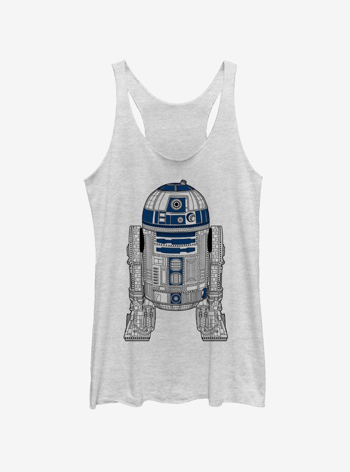 Star Wars Decorative R2D2 Womens Tank Top, WHITE HTR, hi-res