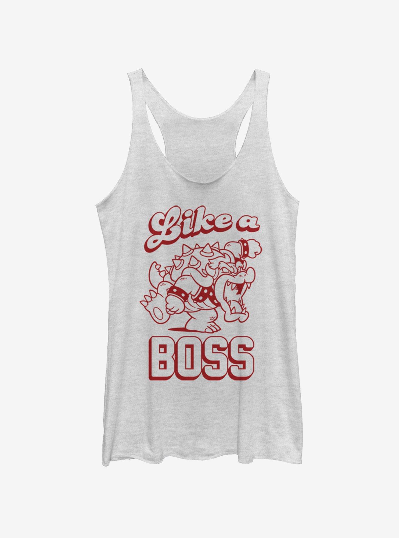 Nintendo Boss Man Womens Tank Top, WHITE HTR, hi-res
