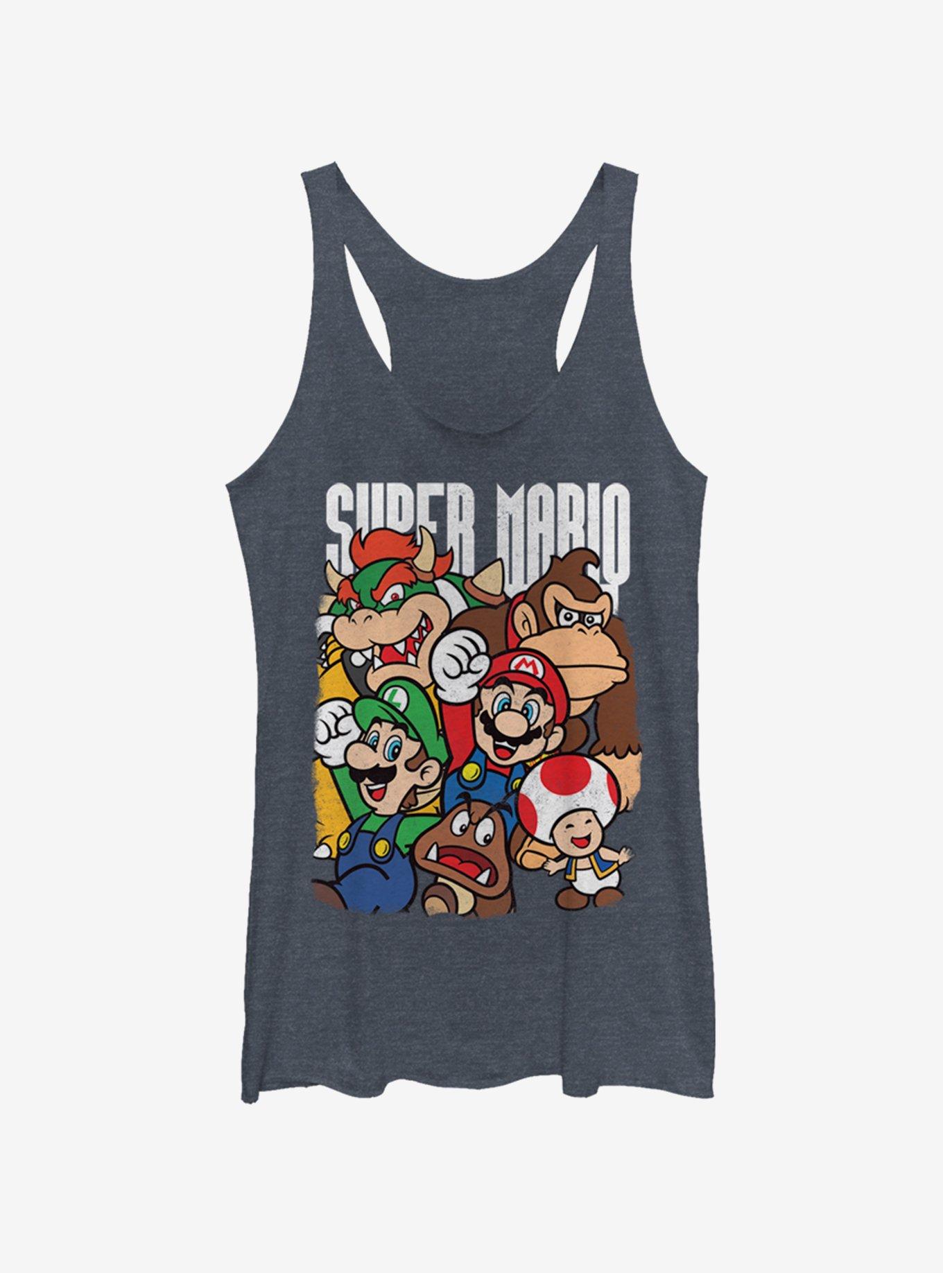 Nintendo Super Grouper Womens Tank Top, NAVY HTR, hi-res
