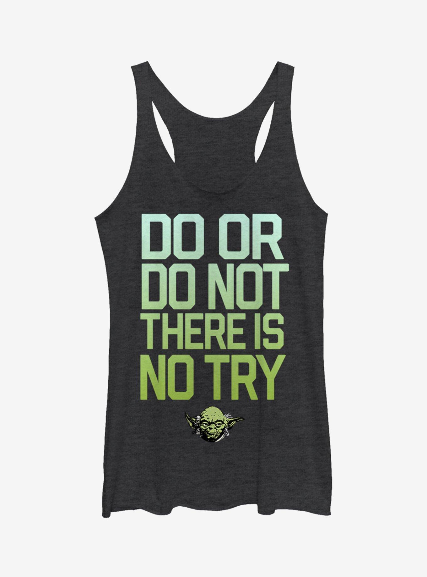 Star Wars Do Try Womens Tank Top, BLK HTR, hi-res