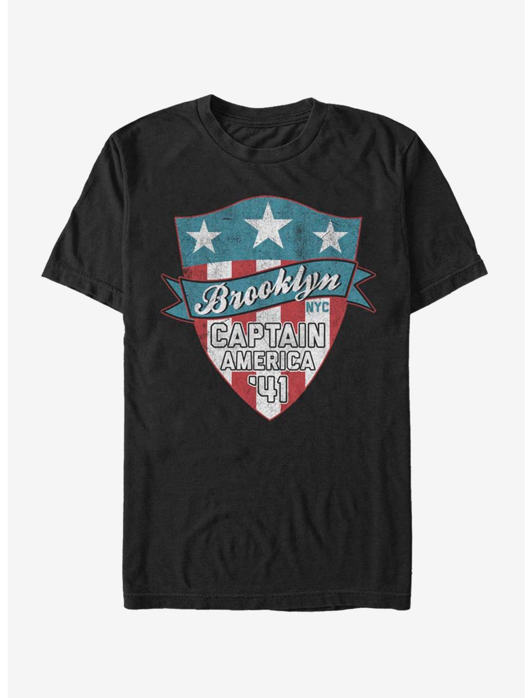 Marvel Brooklyn Cap Logo T-Shirt, BLACK, hi-res