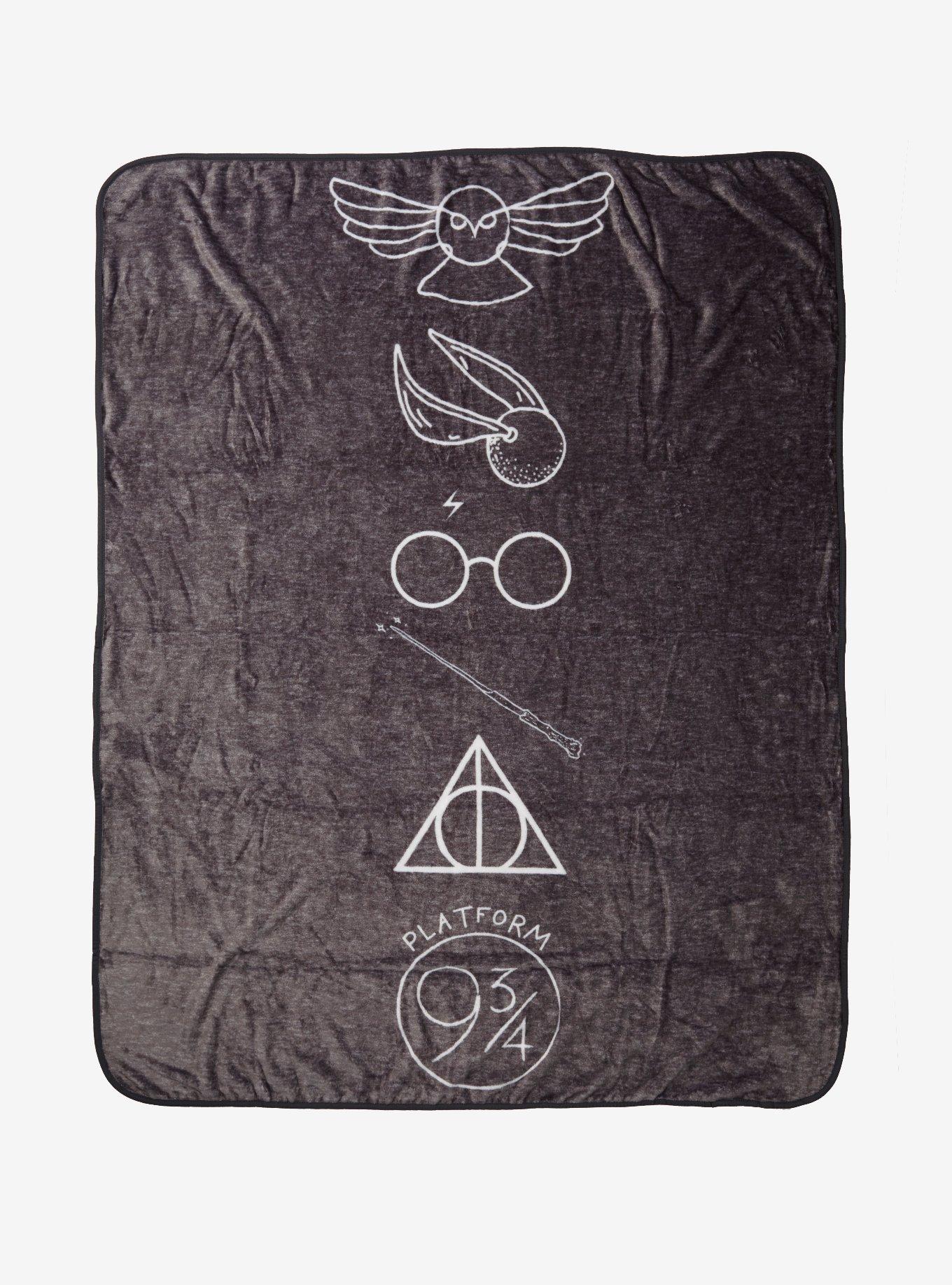 Harry Potter Symbols Throw Blanket