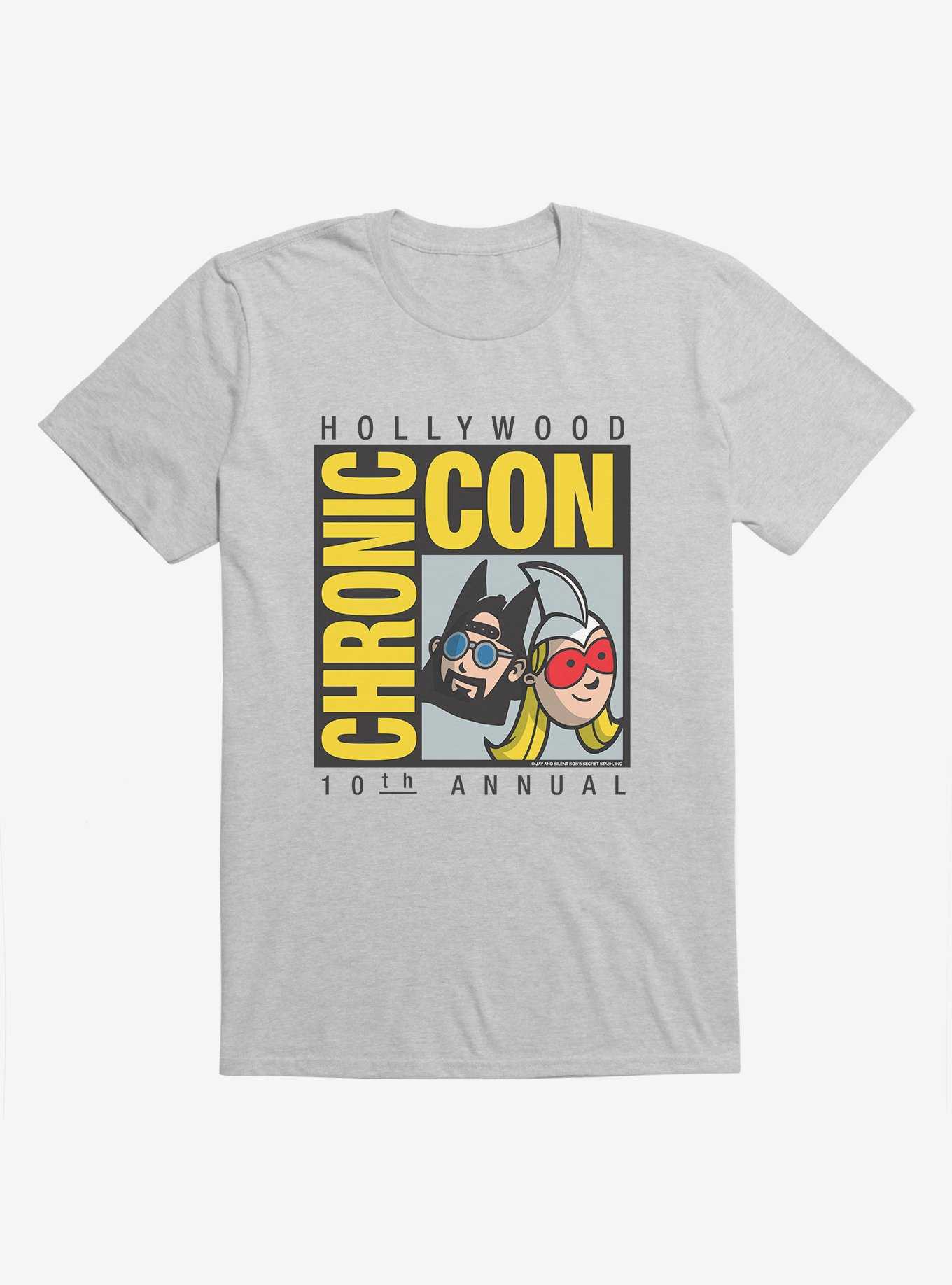 Jay And Silent Bob 10th Annual Chronic Con T-Shirt Hot Topic Exclusive, HEATHER GREY, hi-res