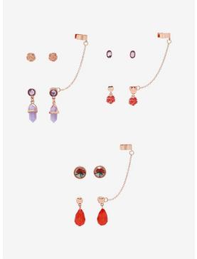 Disney Beauty And The Beast Rose Cuff Earring Set, , hi-res