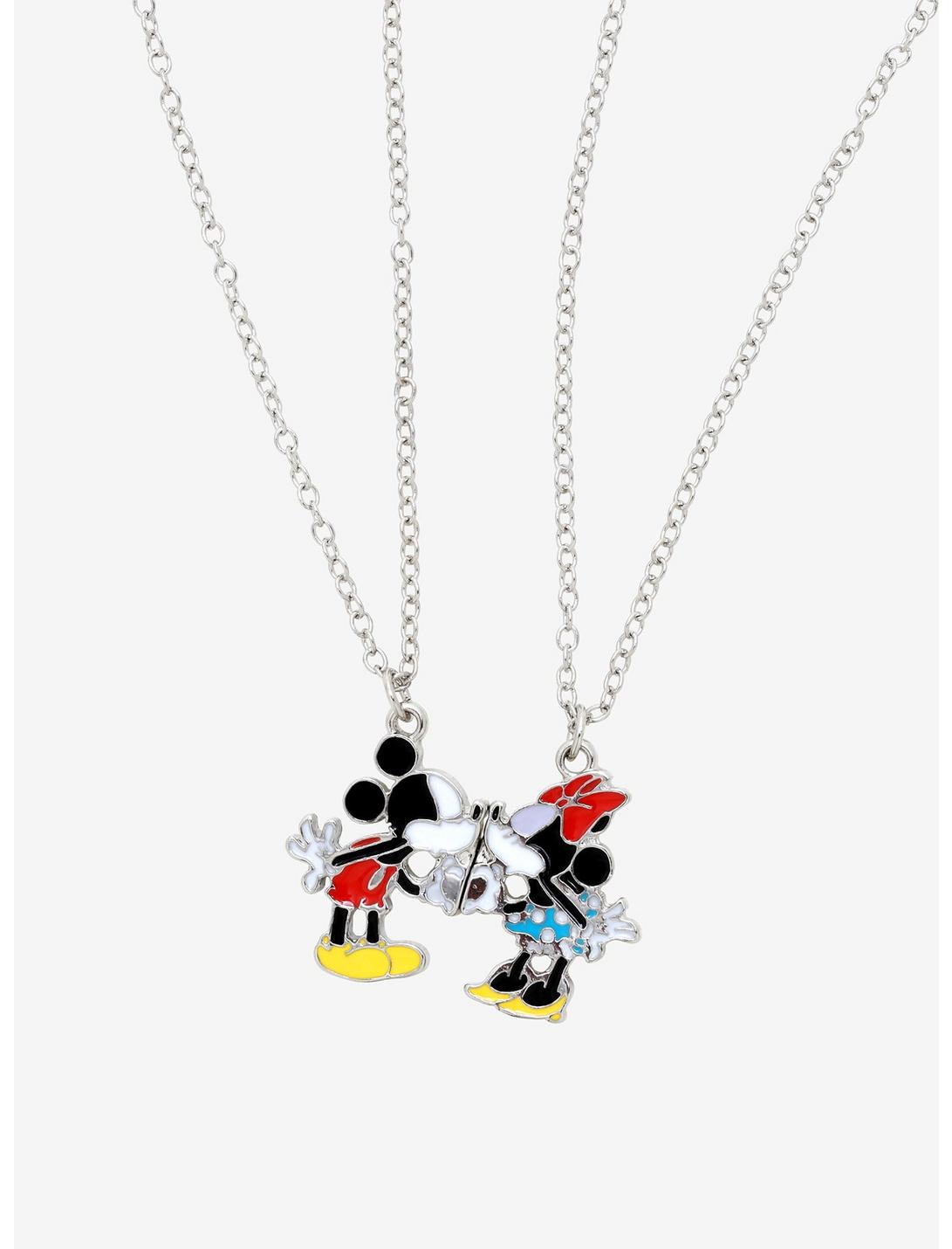 NEW Disney Parks Mickey Minnie Mouse Kissing Magnetic Eyes Close Keychain Set 