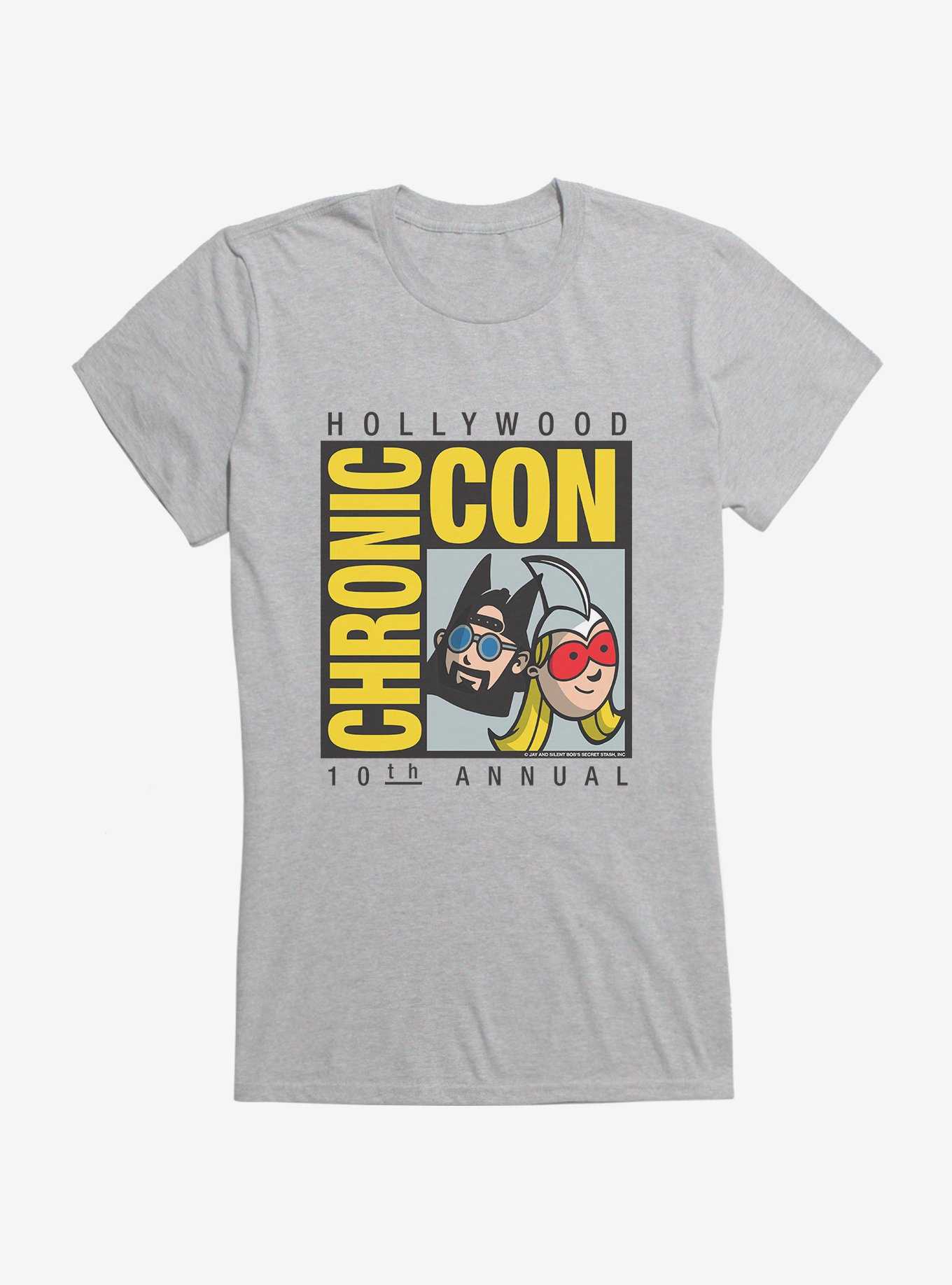 Jay And Silent Bob 10th Annual Chronic Con Girls T-Shirt Hot Topic Exclusive, HEATHER, hi-res