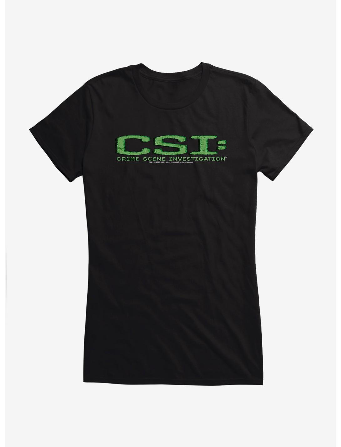 CSI: Crime Scene Investigation Green Logo Girls T-Shirt, BLACK, hi-res