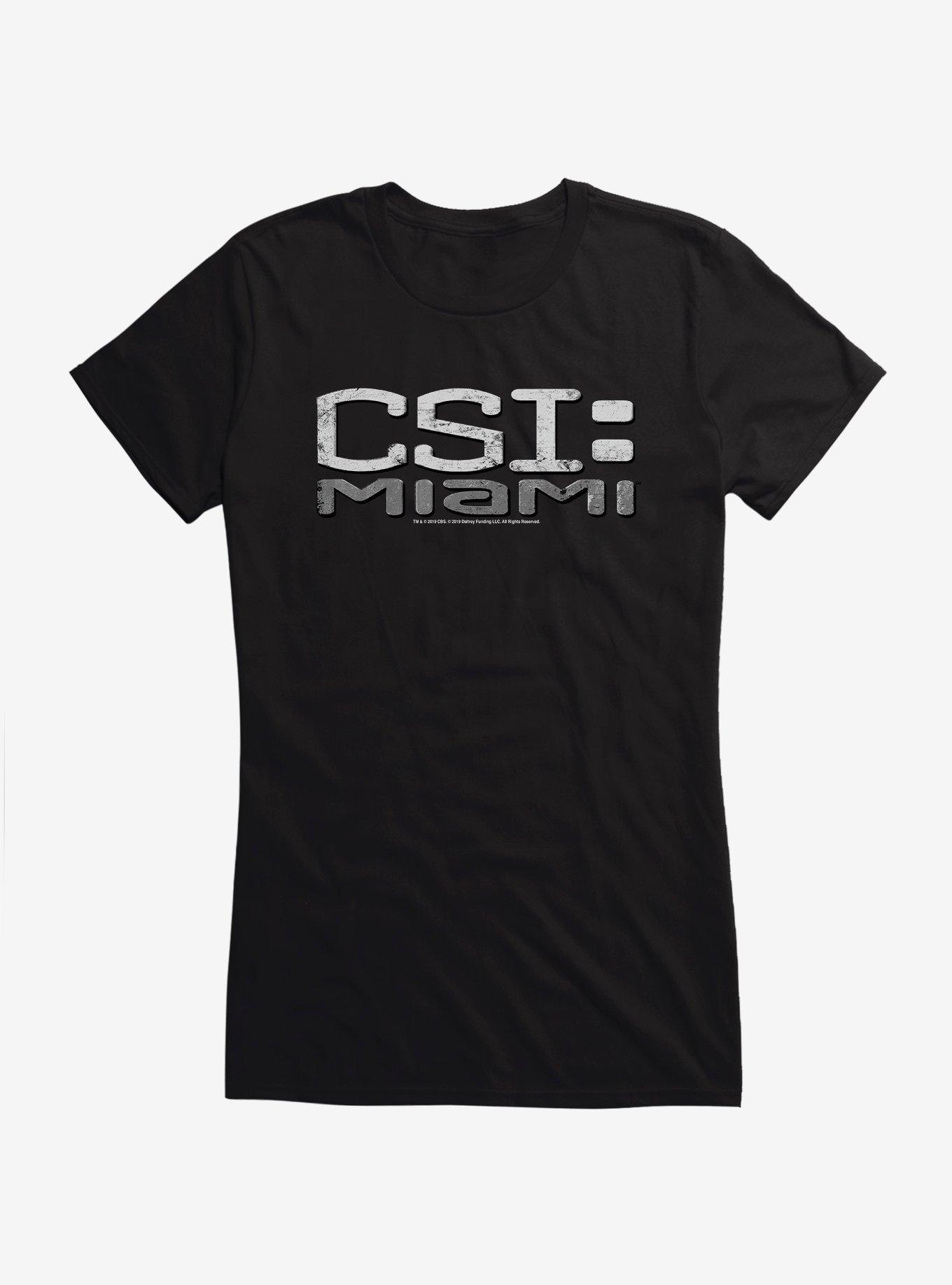 CSI: Miami Grayscale Logo Girls T-Shirt, BLACK, hi-res