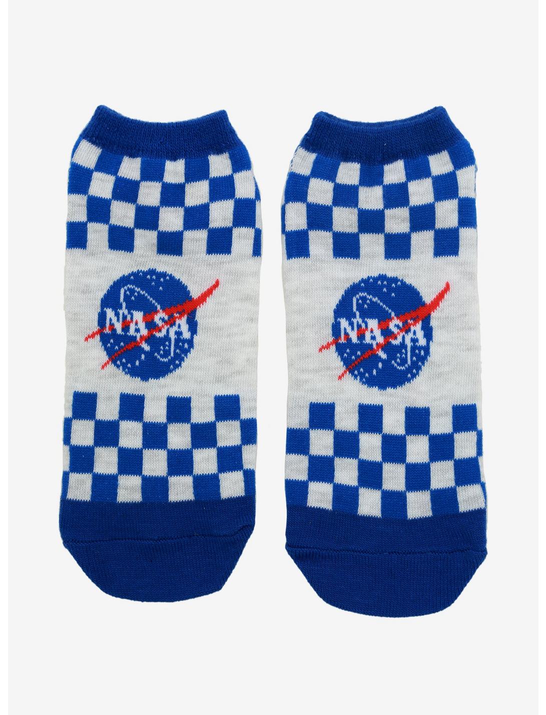 NASA Checkered No-Show Socks, , hi-res