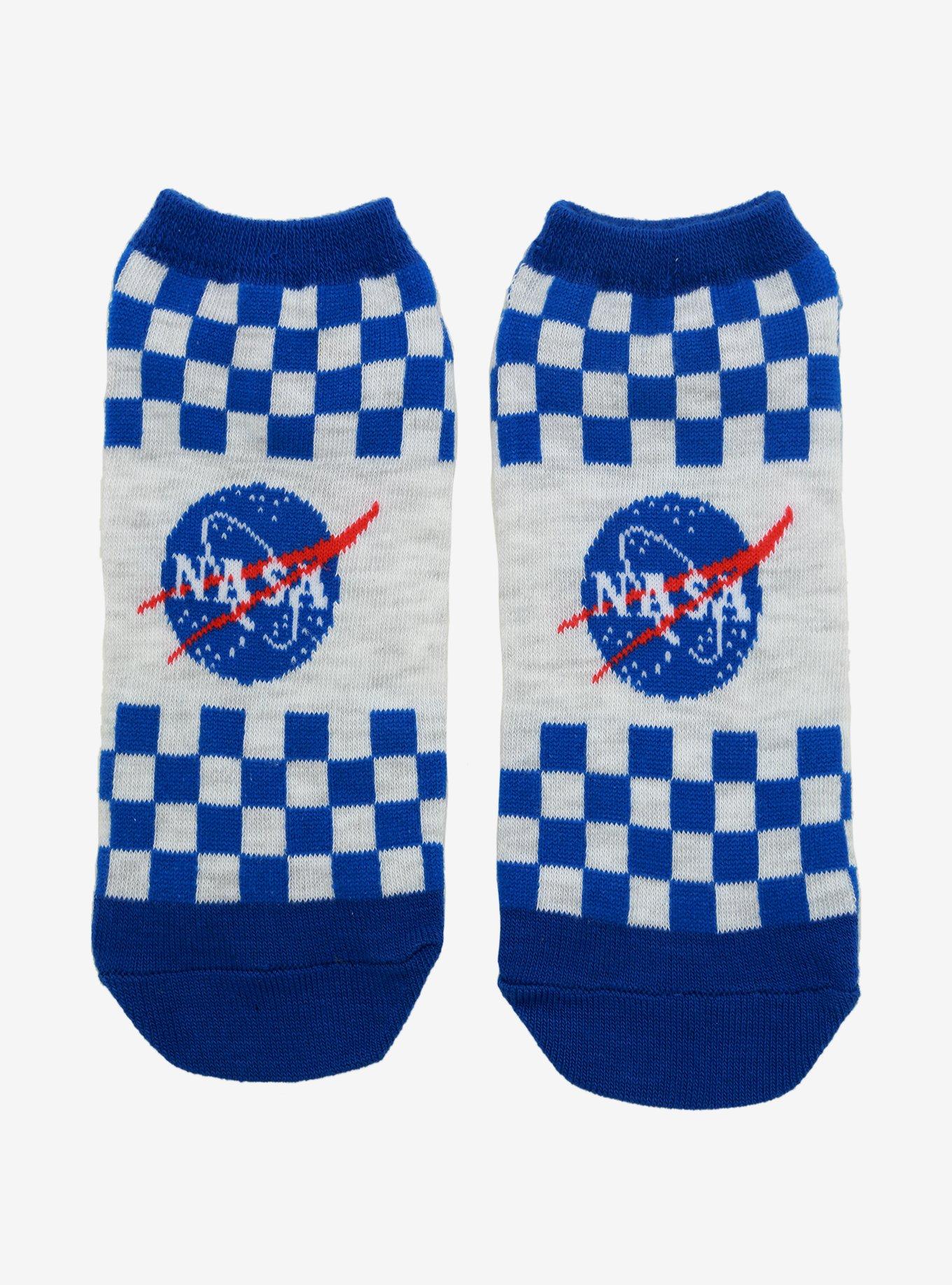 NASA Checkered No-Show Socks, , hi-res