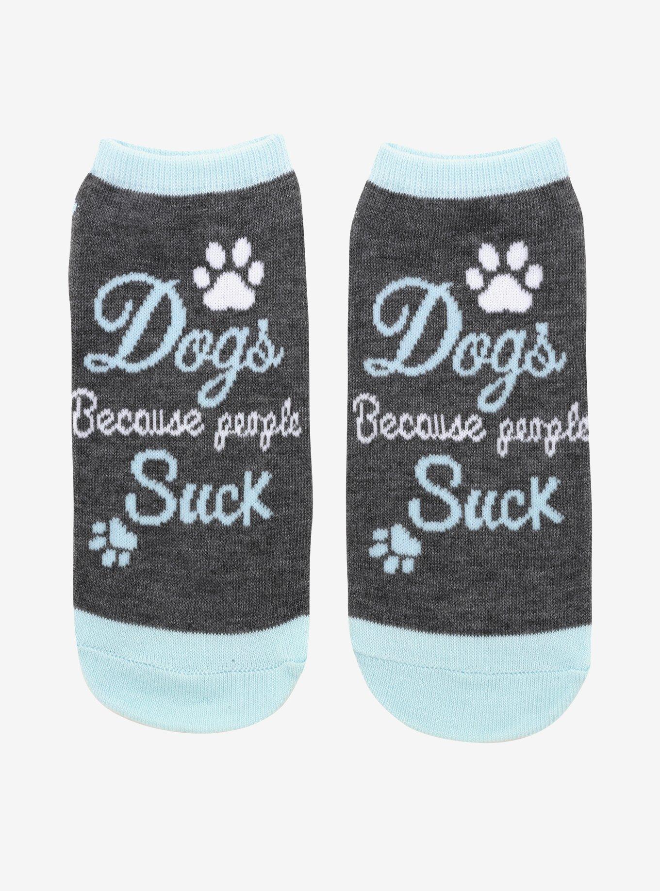 Dogs Because People Suck No-Show Socks, , hi-res