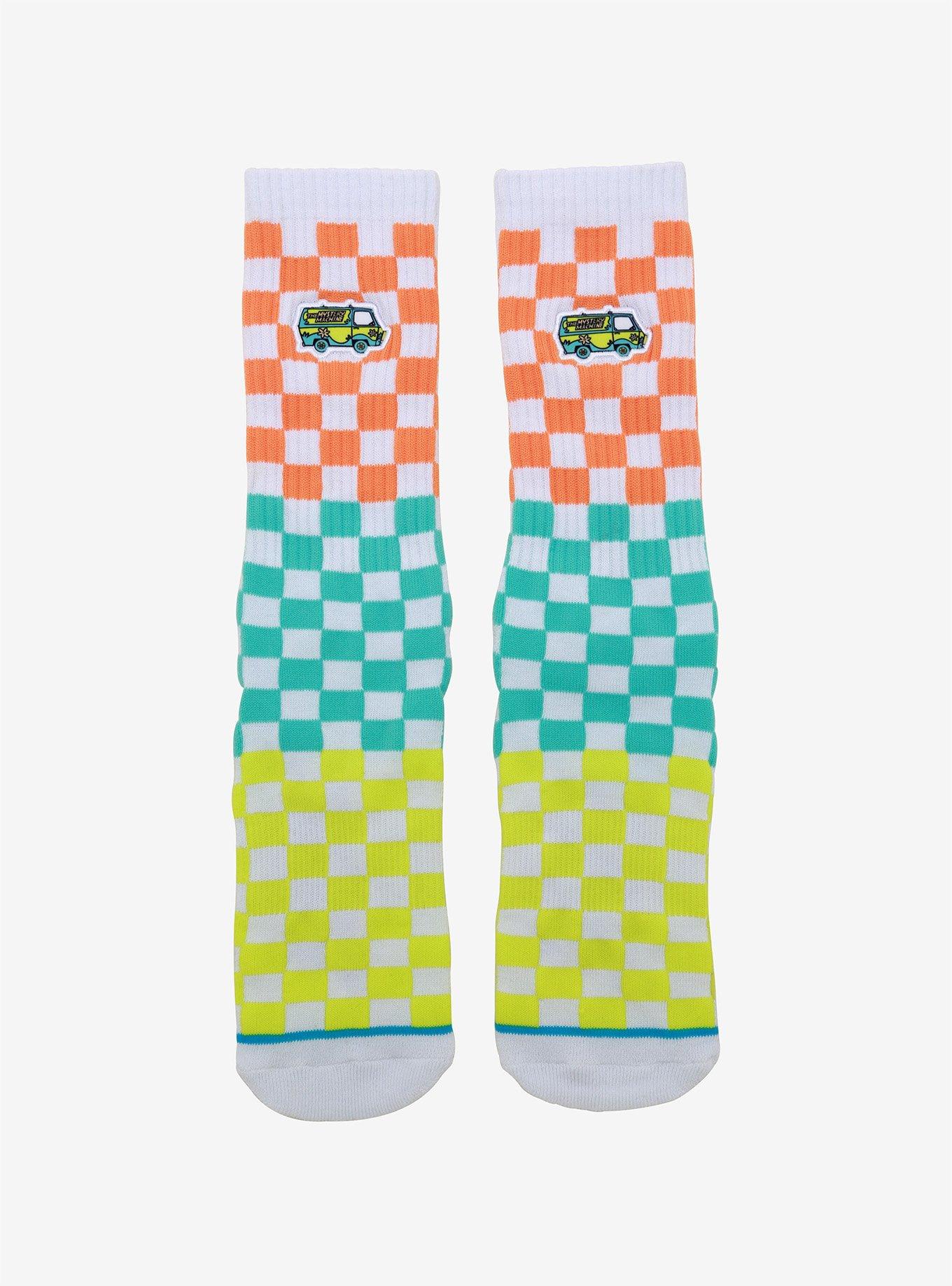 Scooby-Doo Mystery Machine Checkered Crew Socks, , hi-res