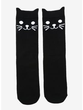 Black Cat 3D Ears Crew Socks, , hi-res