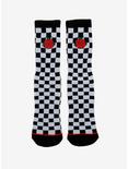Rose Black & White Checkered Crew Socks, , hi-res