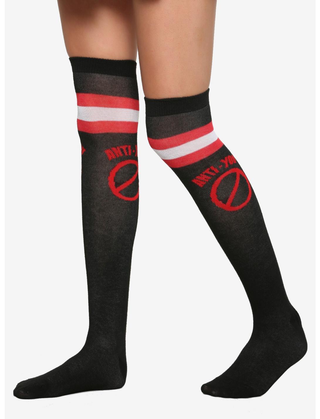 Anti-You Varsity Stripe Over-The-Knee Socks, , hi-res