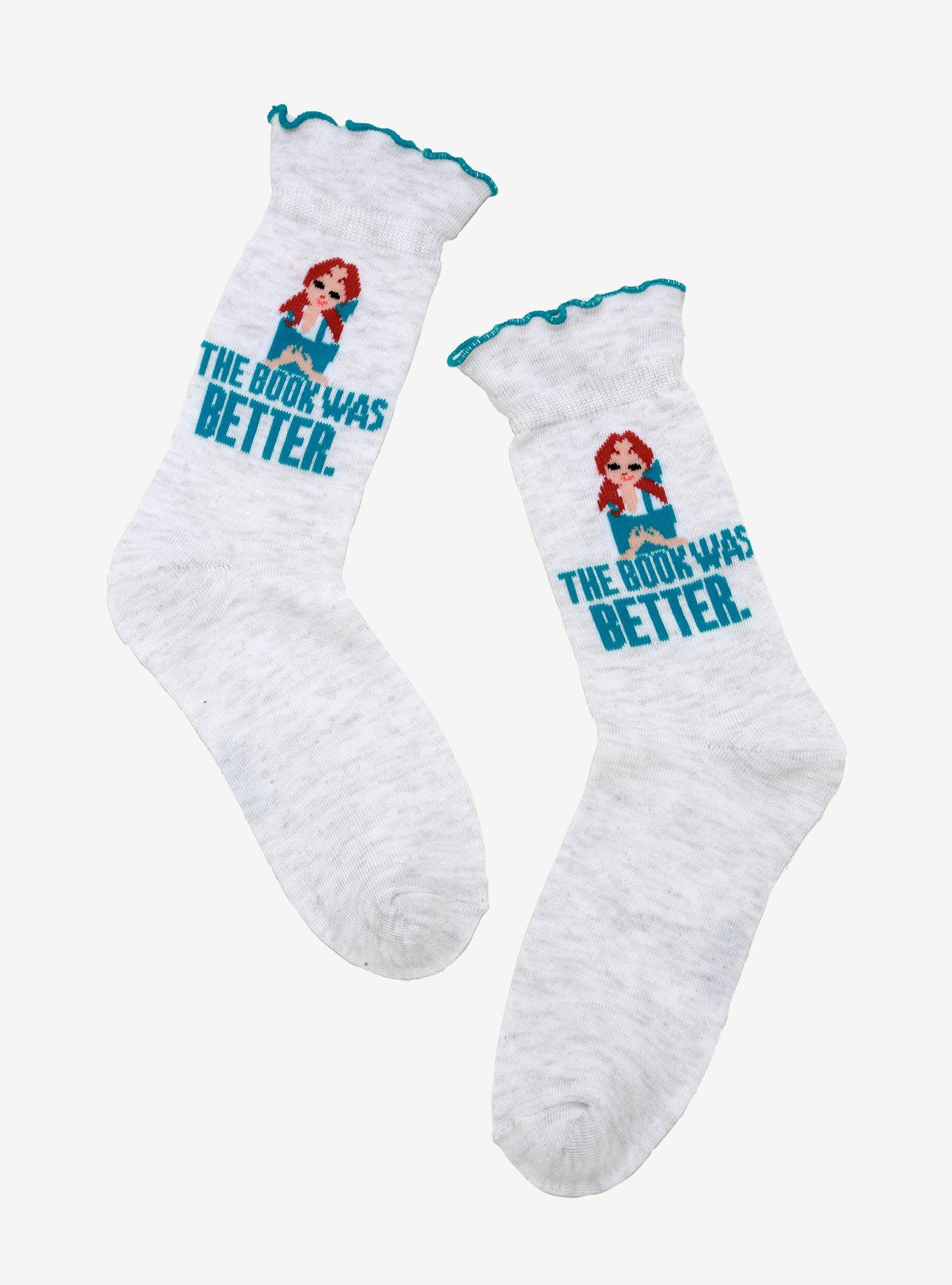 Disney Beauty And The Beast Belle Book Was Better Lettuce Crew Socks, , hi-res